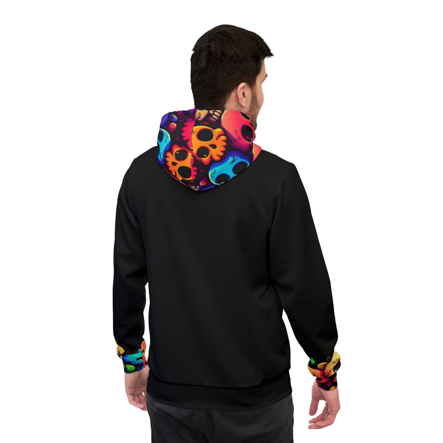 π Black Hoodie with Colorful Skulls β Bold, Trendy Design for Men & Women