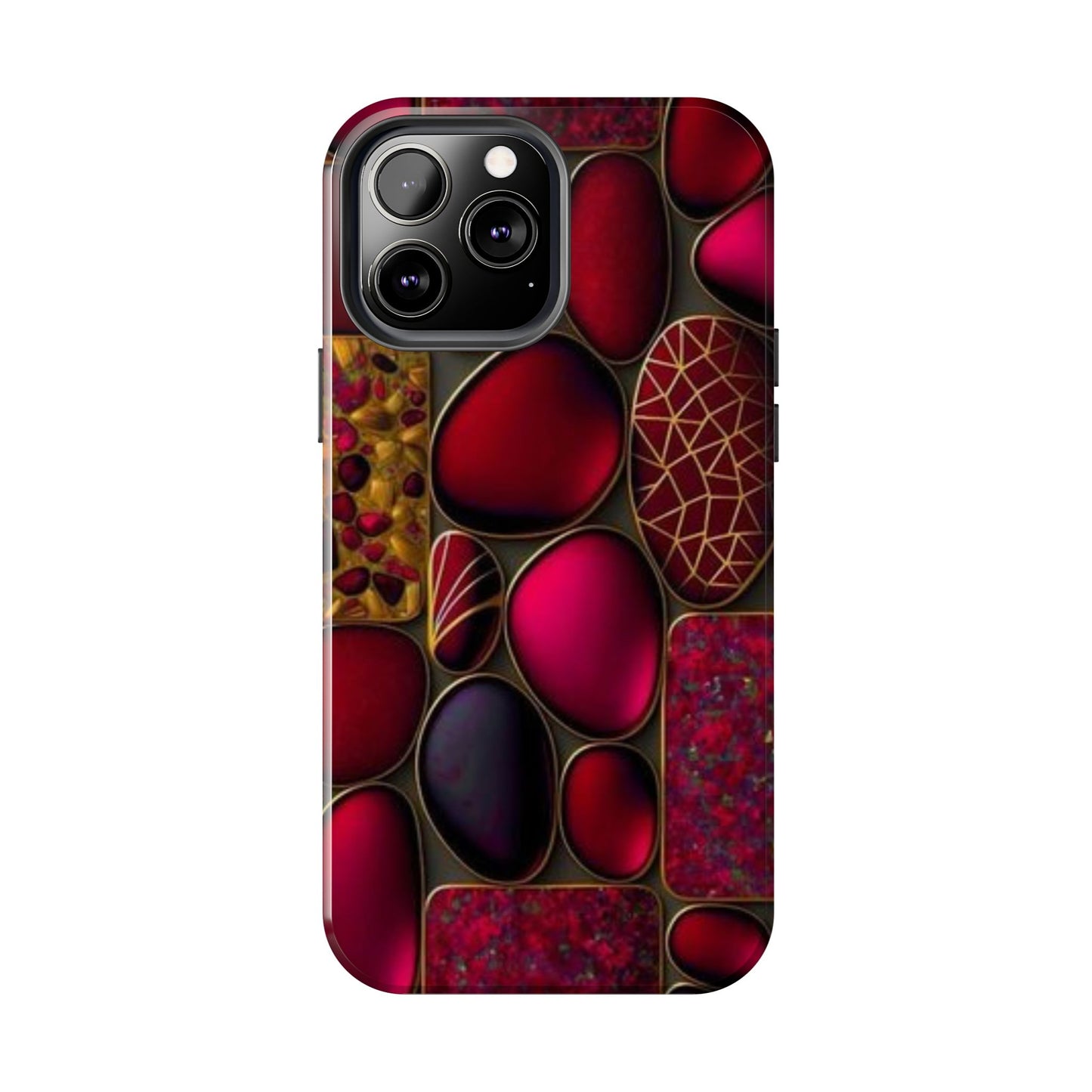 🔴 Tough Phone Cases – Red Stones Design for iPhone & Android – Durable Protection & Stylish Look