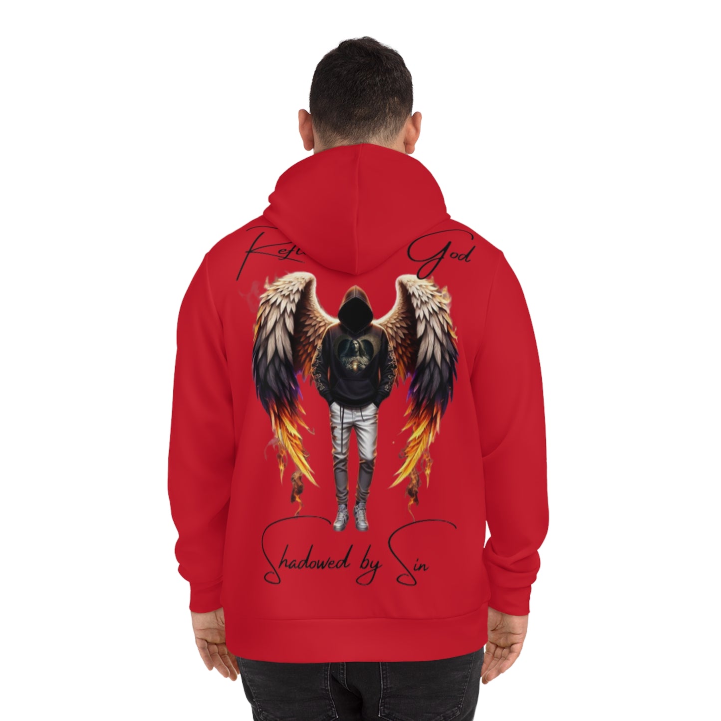 Crimson Faith Red Hoodie for Men & Women – "Divine Reflection" Faith-Driven Apparel