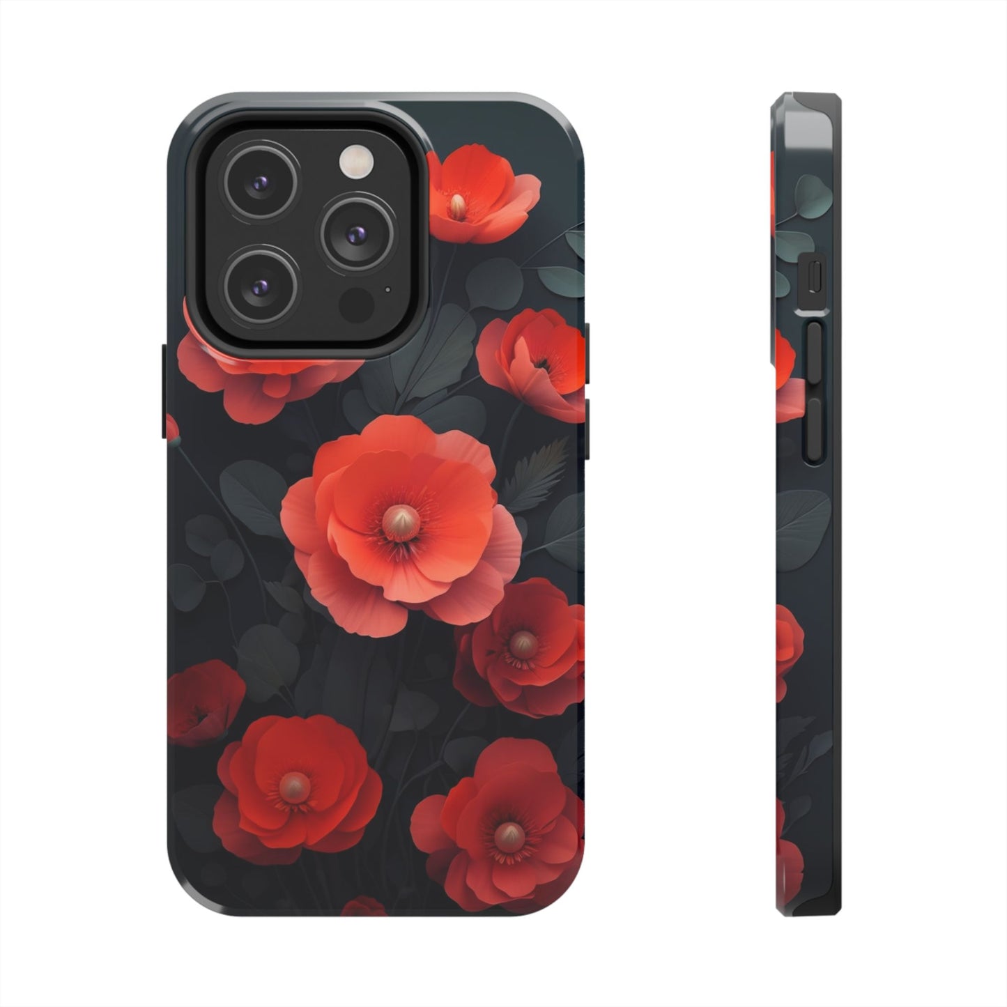 Vibrant Floral Tough Phone Case - Durable Protection with Gorgeous Red Poppies for iPhones & Androids πΊπ±