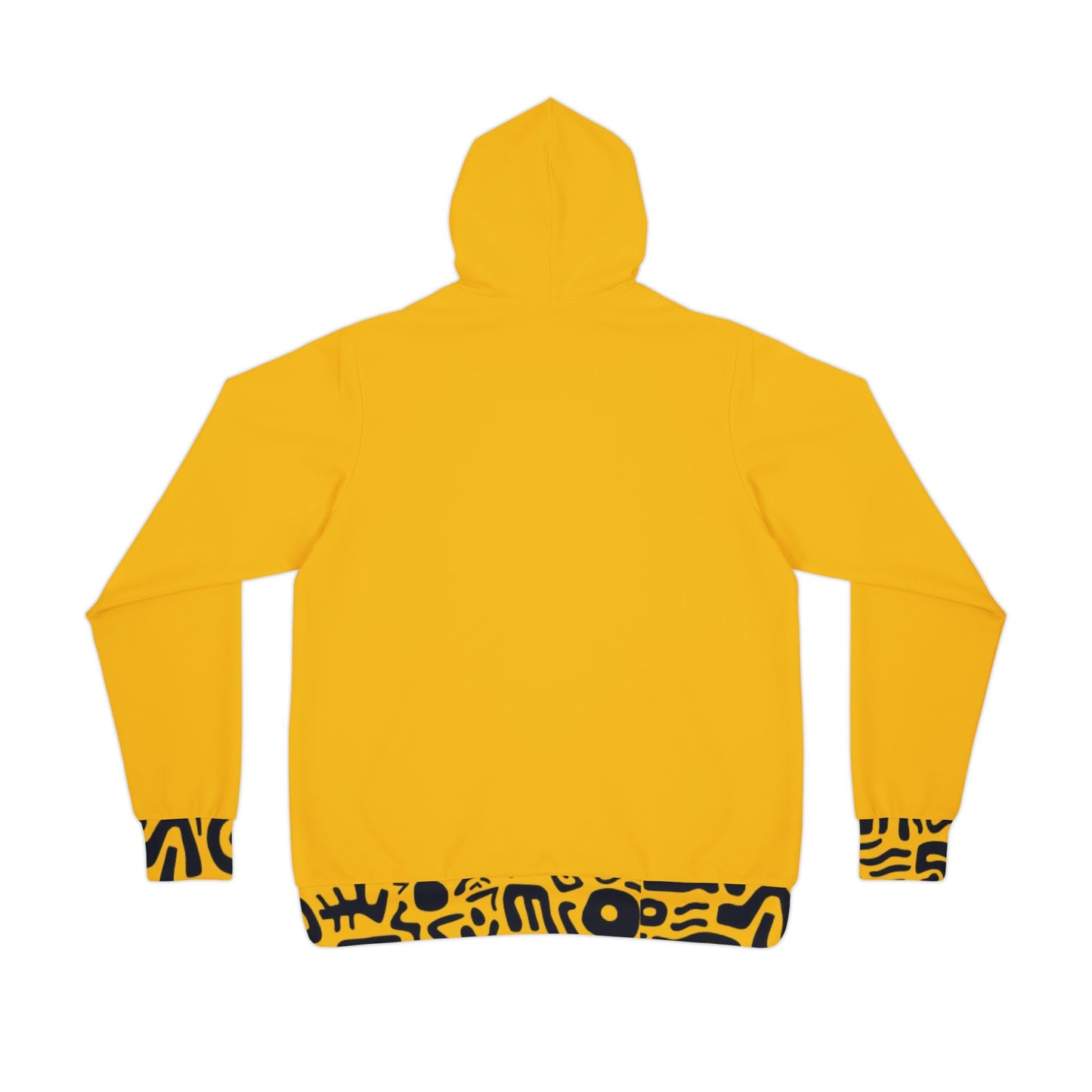 🏆 Bold Yellow & Black Tribal Pattern Hoodie – Striking Streetwear for Men & Women