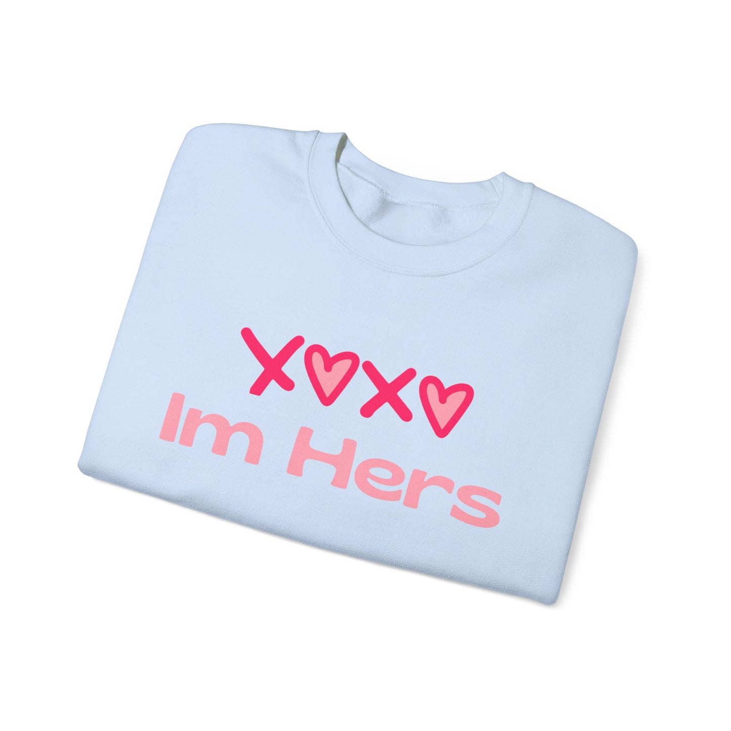 "XOXO ‘I’m His’ Crewneck Sweatshirt – Romantic Unisex Pullover | Cozy Valentine’s Day & Everyday Love Apparel"