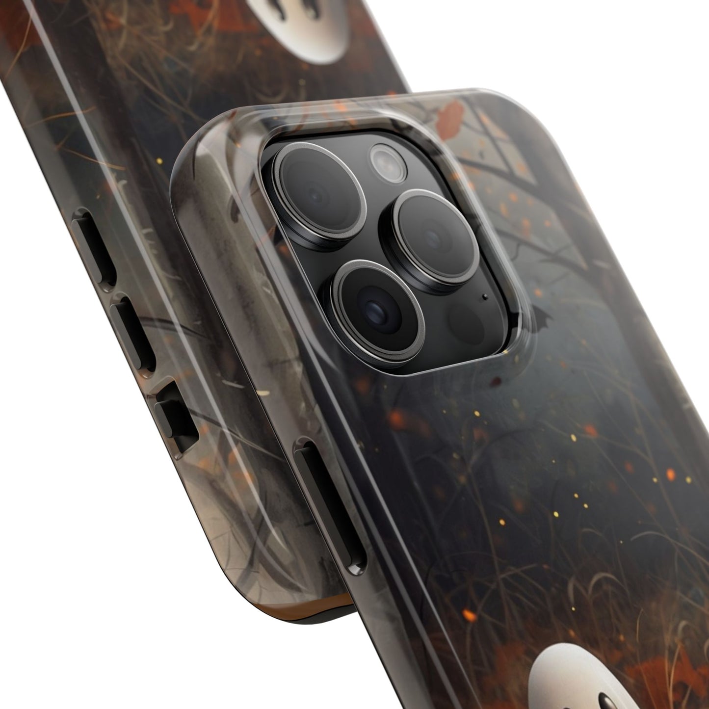 Spooky Halloween Phone Case - Tough Protective Cover with Ghost and Pumpkin Design