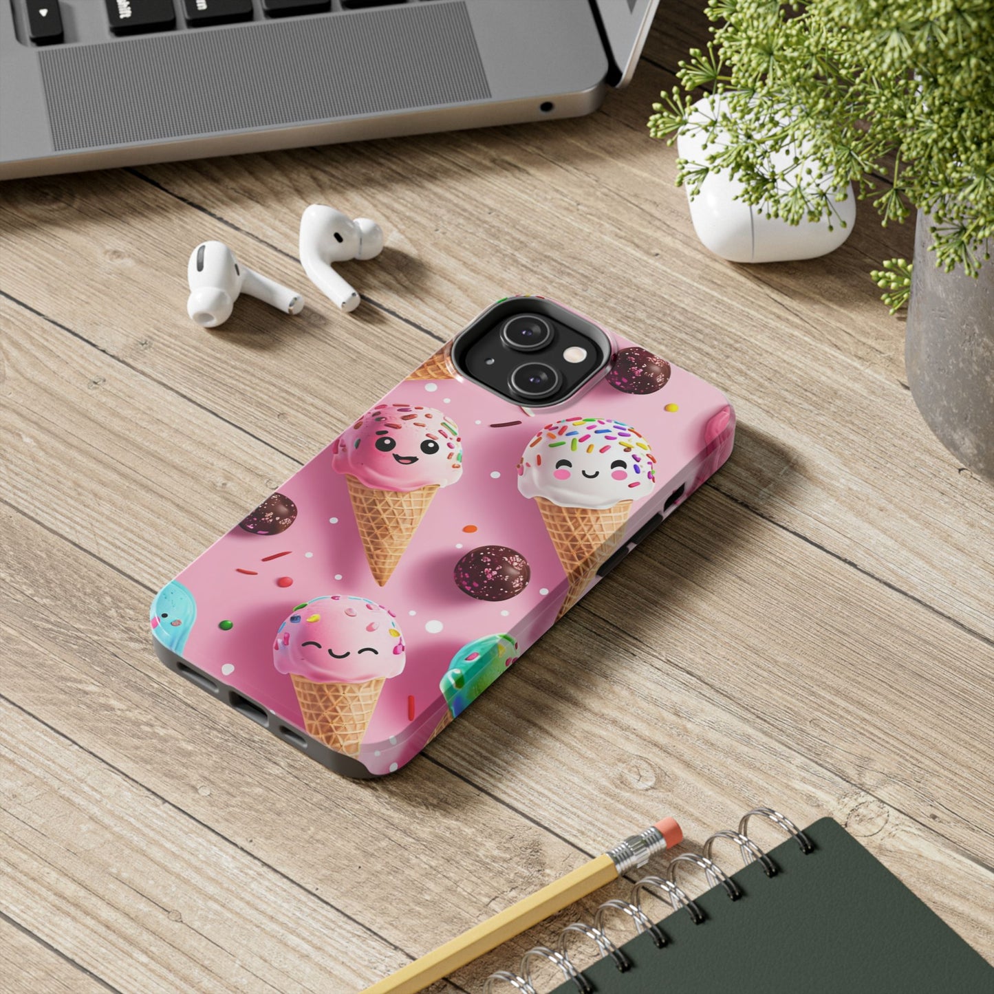 Tough Phone Cases Cute Ice Cream Design