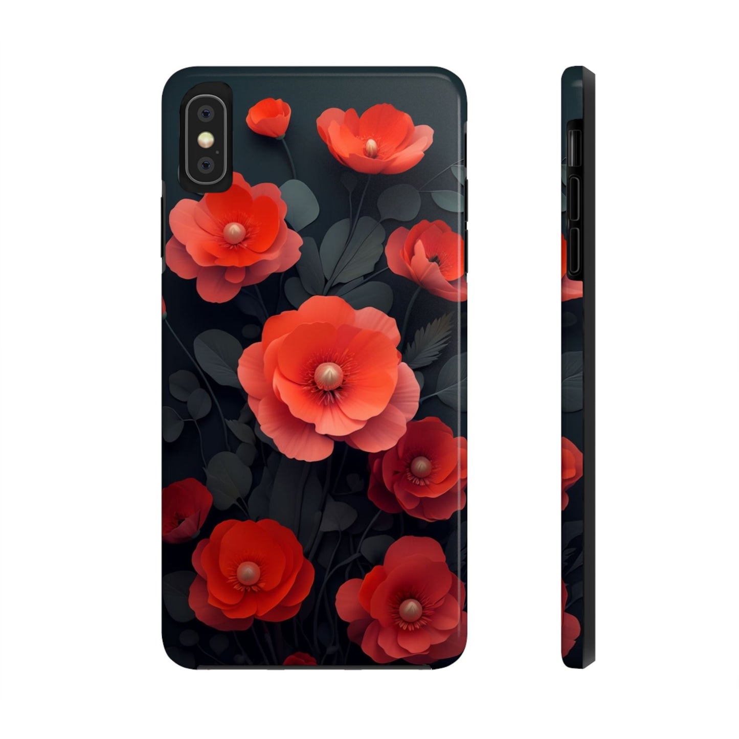 Vibrant Floral Tough Phone Case - Durable Protection with Gorgeous Red Poppies for iPhones & Androids πΊπ±