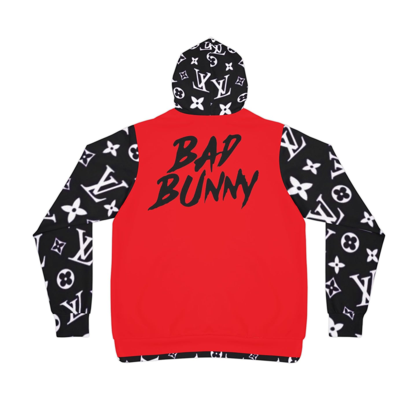 π€ Bold Red & Black Inspired Hoodie β Artist Badd Bunny Graphic Design for Music & Streetwear Fans