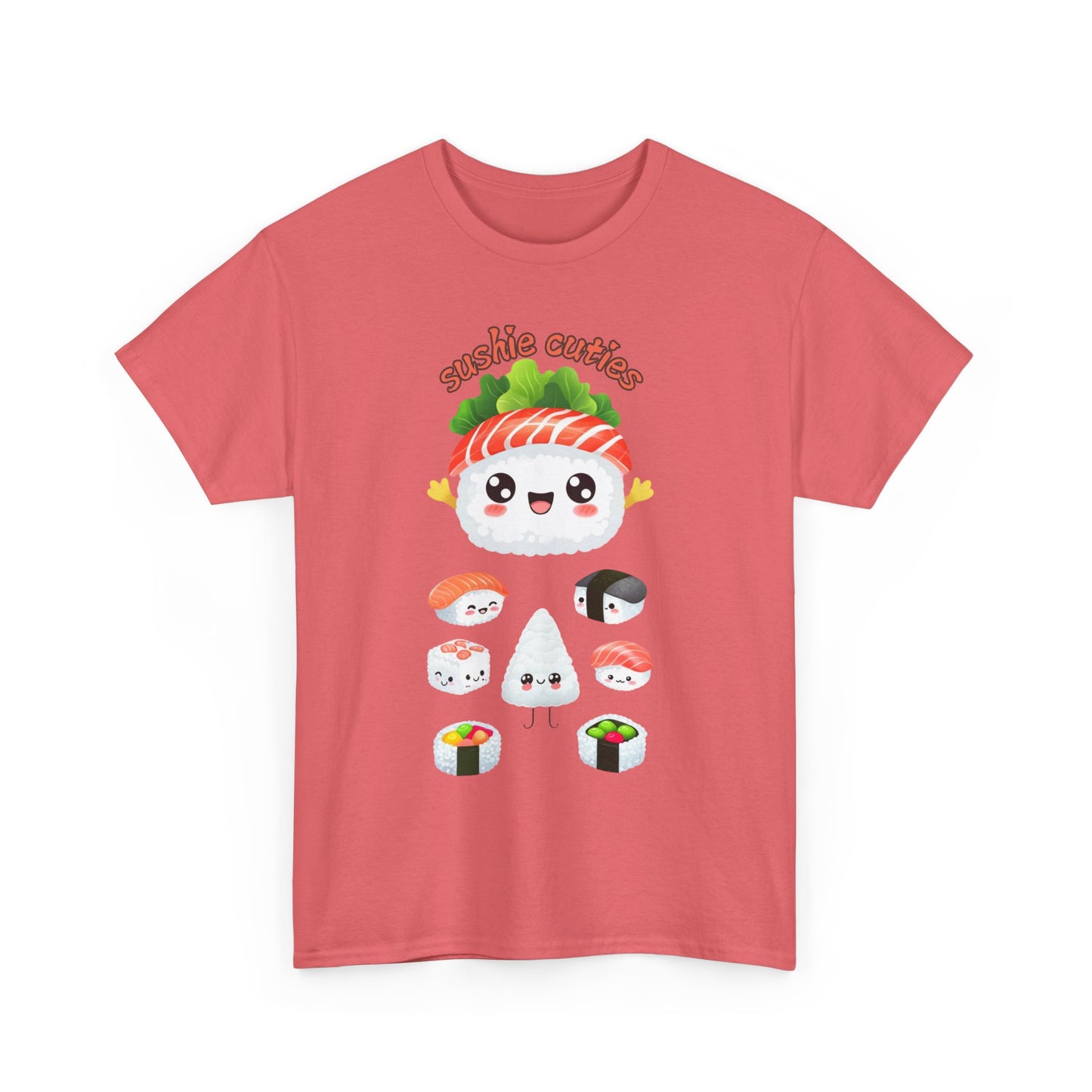 Sushi Cuties Unisex Heavy Cotton Tee - Cute Sushi Graphic Tee for Food Lovers