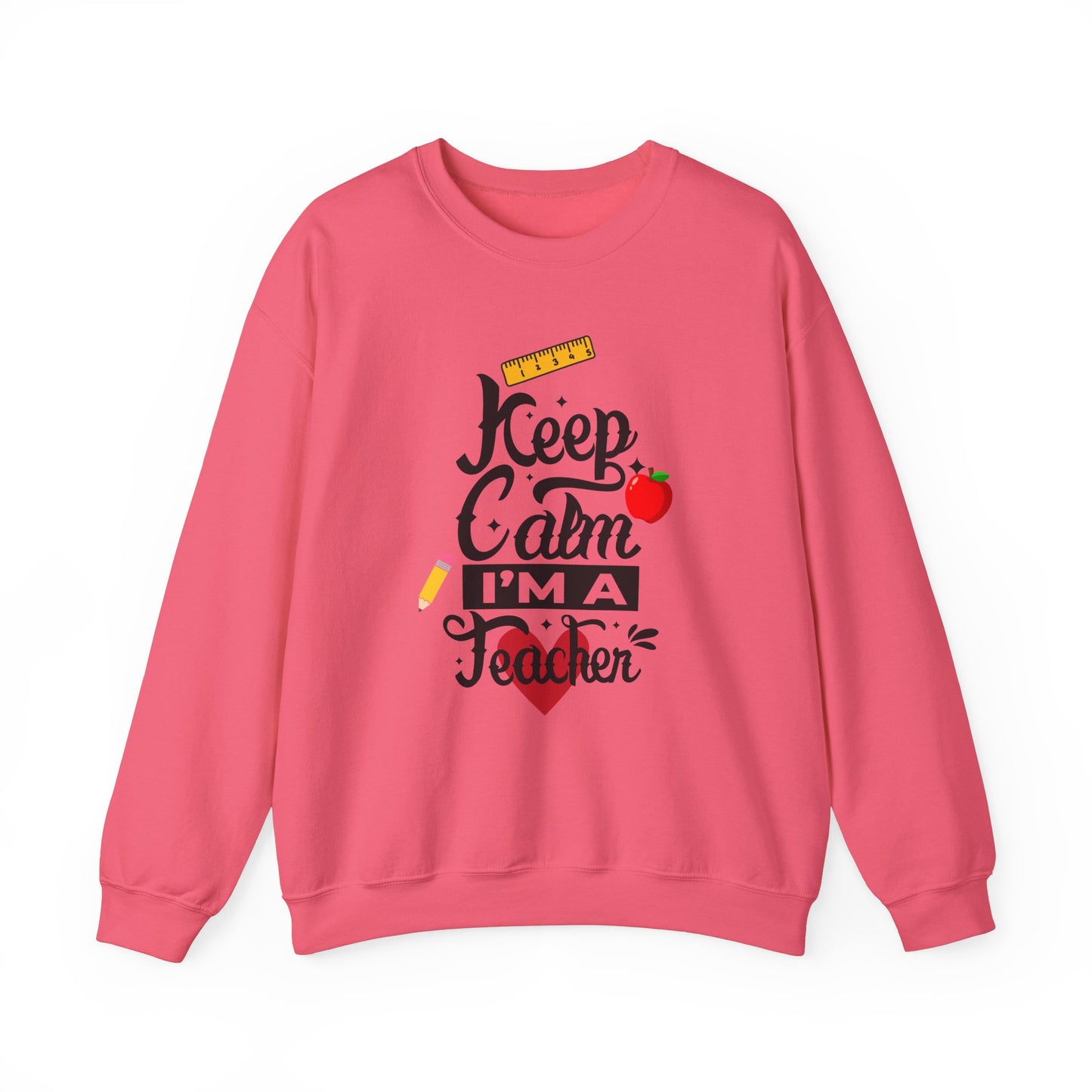 Chalkboard Calm Baby Blue Sweatshirt for Women – Keep Calm I'm a Teacher Appreciation Crew