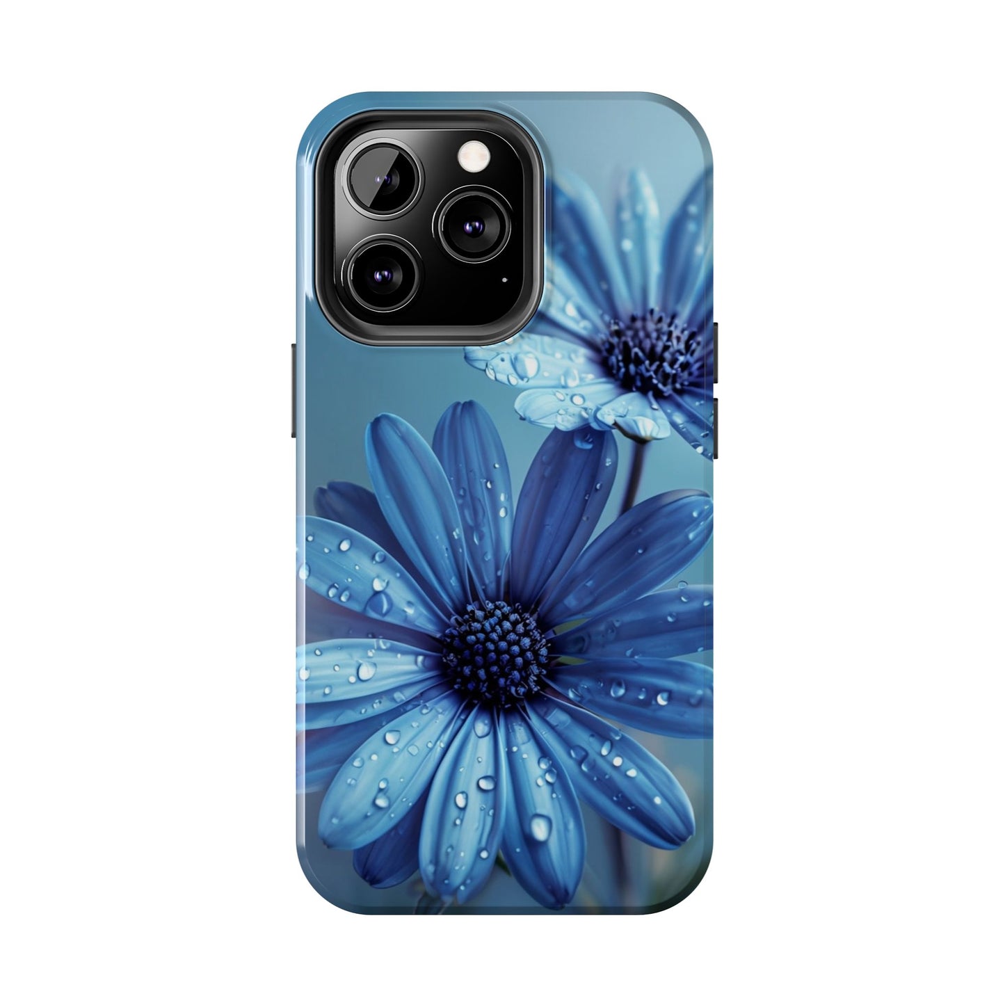Blue Floral Tough Phone Case - Durable & Stylish Protection