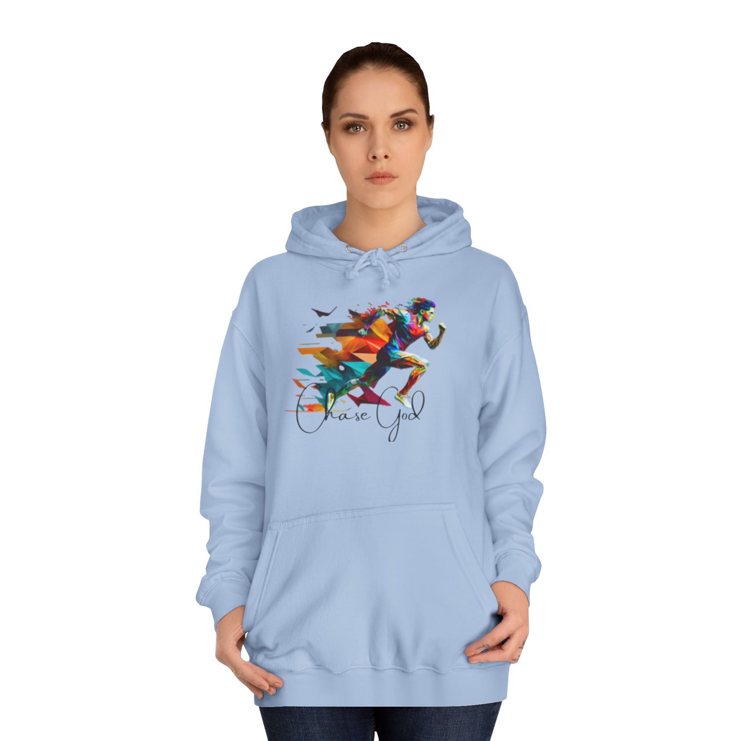 Angel White Faith Hoodie for Men – "Chase God, Inspire & Elevate" Spiritual Motivation Wear