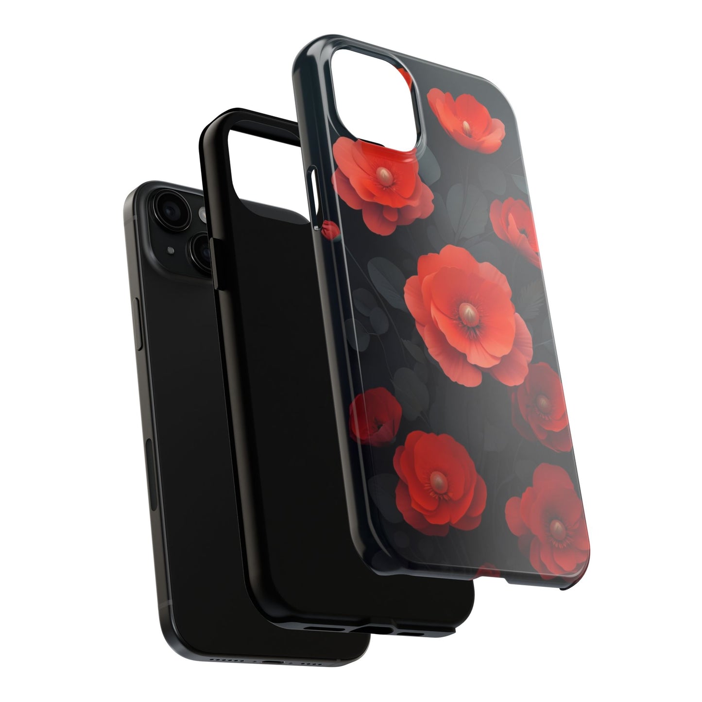 Vibrant Floral Tough Phone Case - Durable Protection with Gorgeous Red Poppies for iPhones & Androids πΊπ±