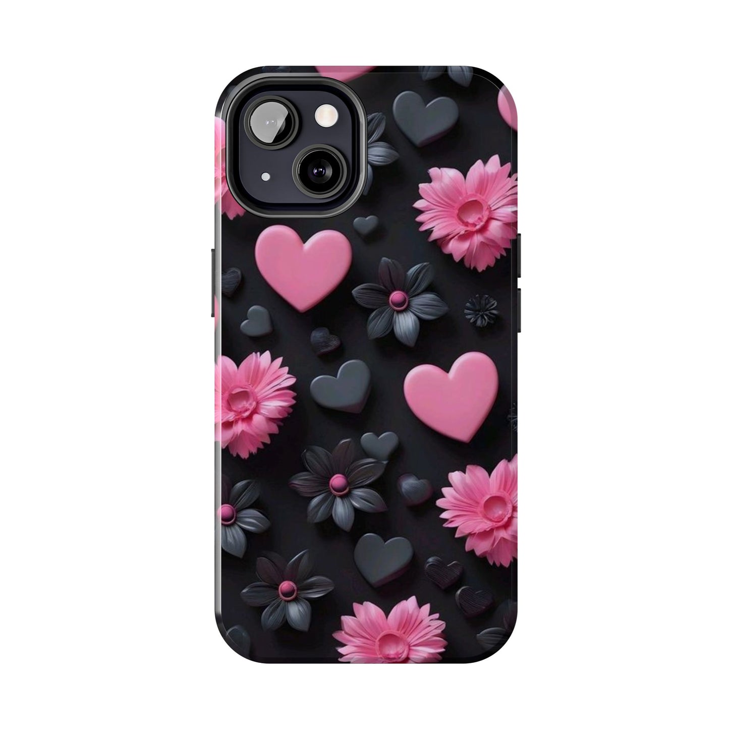 Floral Heart Tough Phone Case - Durable Protection Bold Design For iPhones & Androids