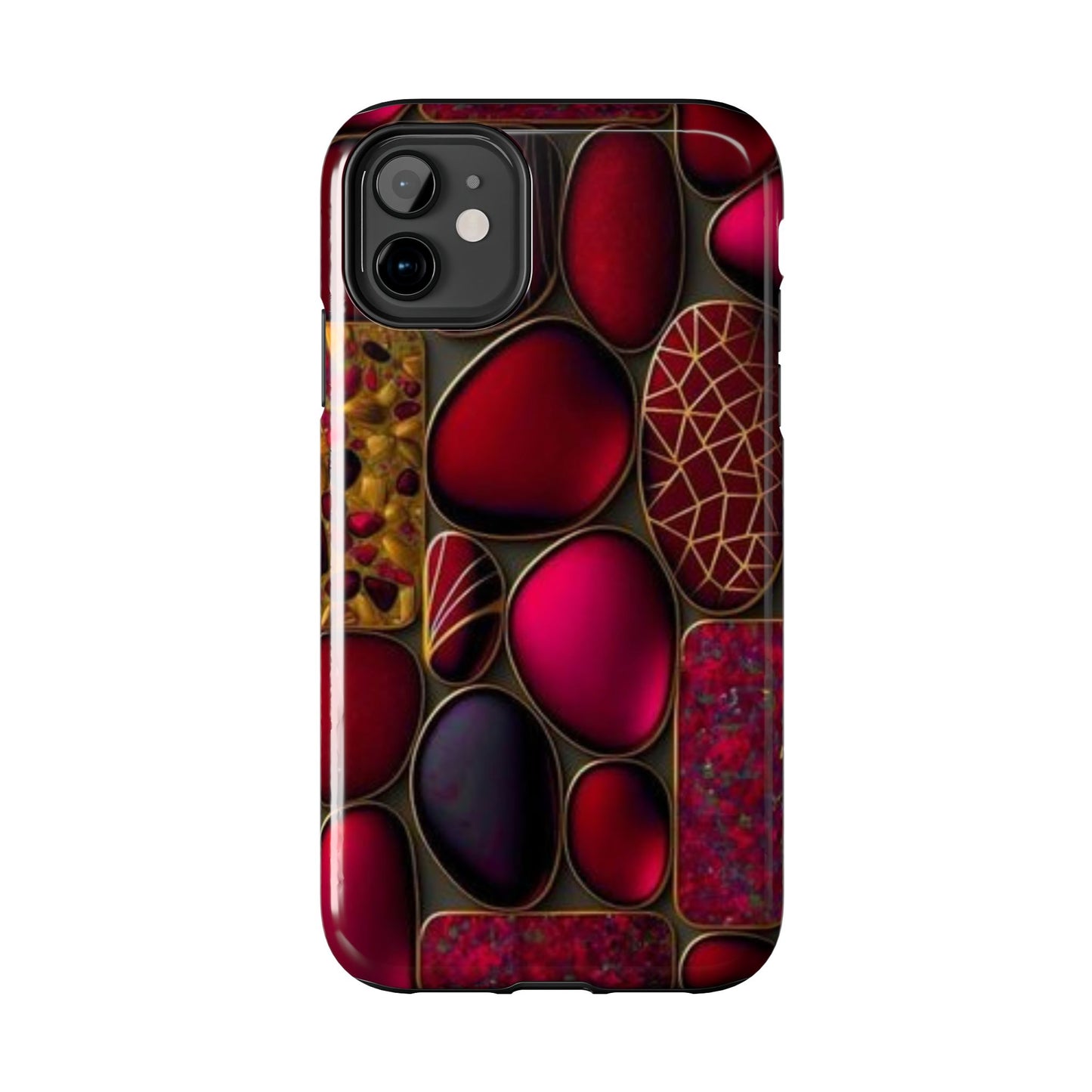 🔴 Tough Phone Cases – Red Stones Design for iPhone & Android – Durable Protection & Stylish Look