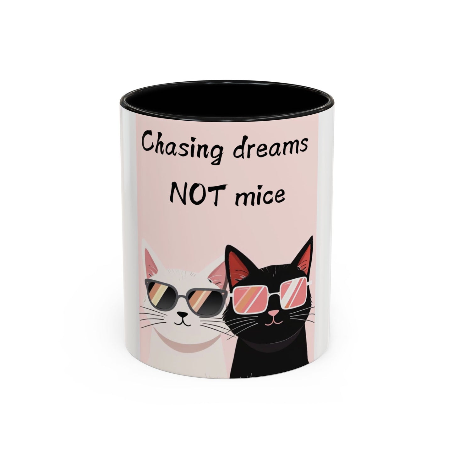 Whimsical Cat Coffee Mug - 'Chasing Dreams NOT Mice' - Perfect for Cat Lovers