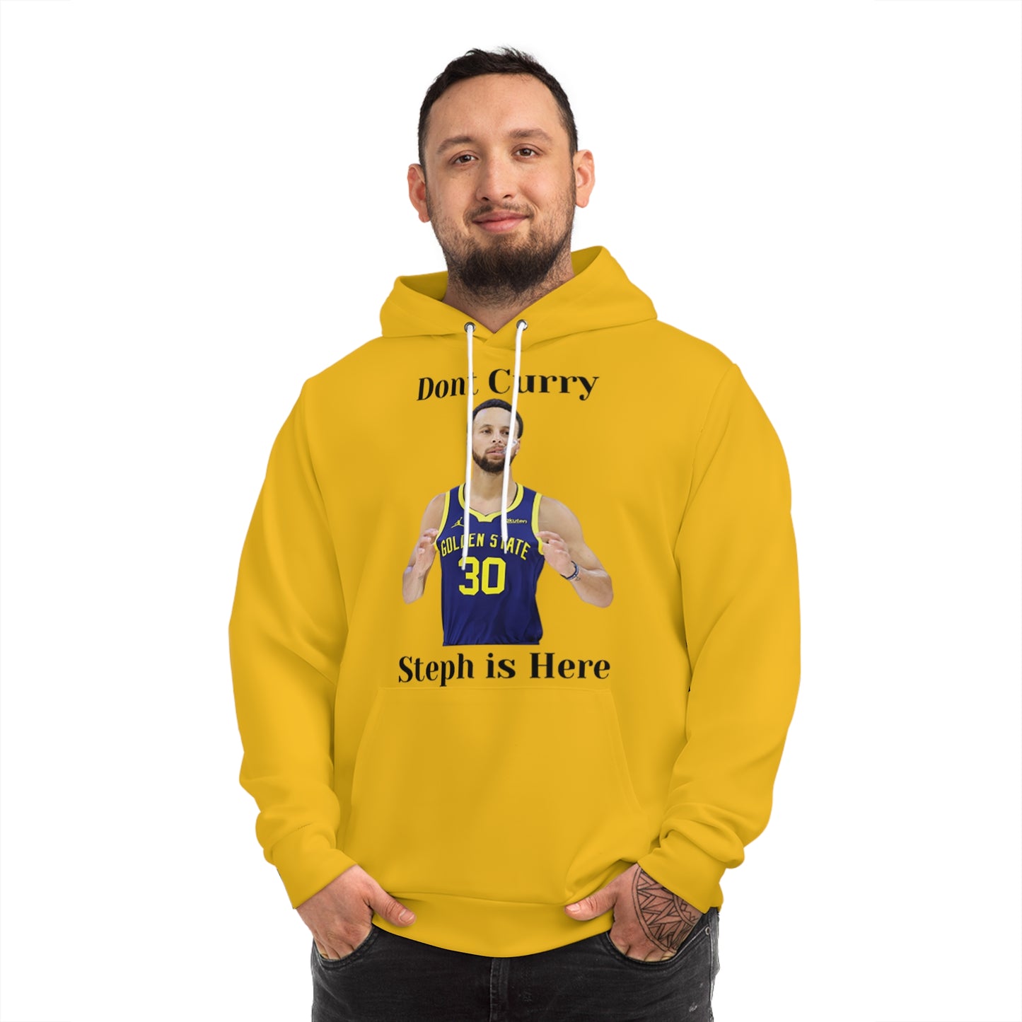 Butter Yellow "Don’t Curry, Steph Is Here" Hoodie – Bold Basketball Graphic Pullover