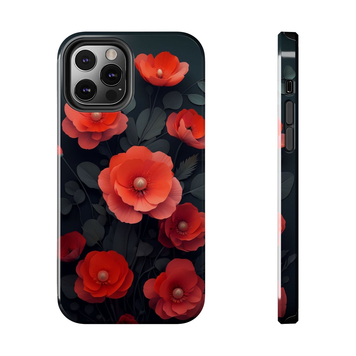 Vibrant Floral Tough Phone Case - Durable Protection with Gorgeous Red Poppies for iPhones & Androids πΊπ±