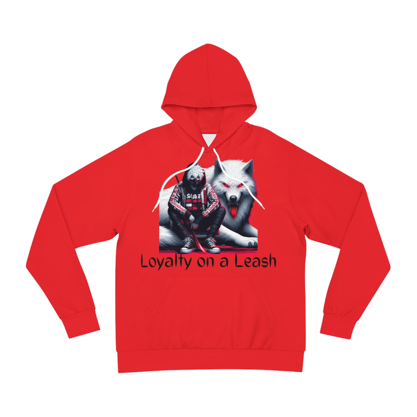 Scarlet Ember Hoodie for Men – Loyalty on a Leash Fierce Wolf Graphic Streetwear