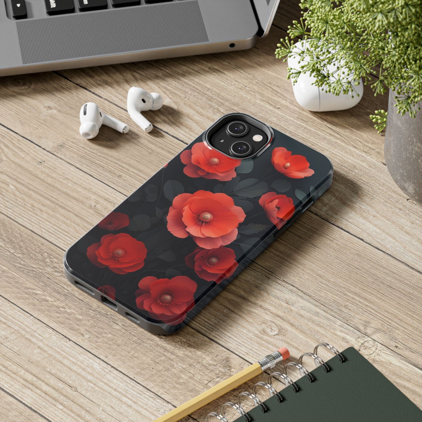 Vibrant Floral Tough Phone Case - Durable Protection with Gorgeous Red Poppies for iPhones & Androids πΊπ±