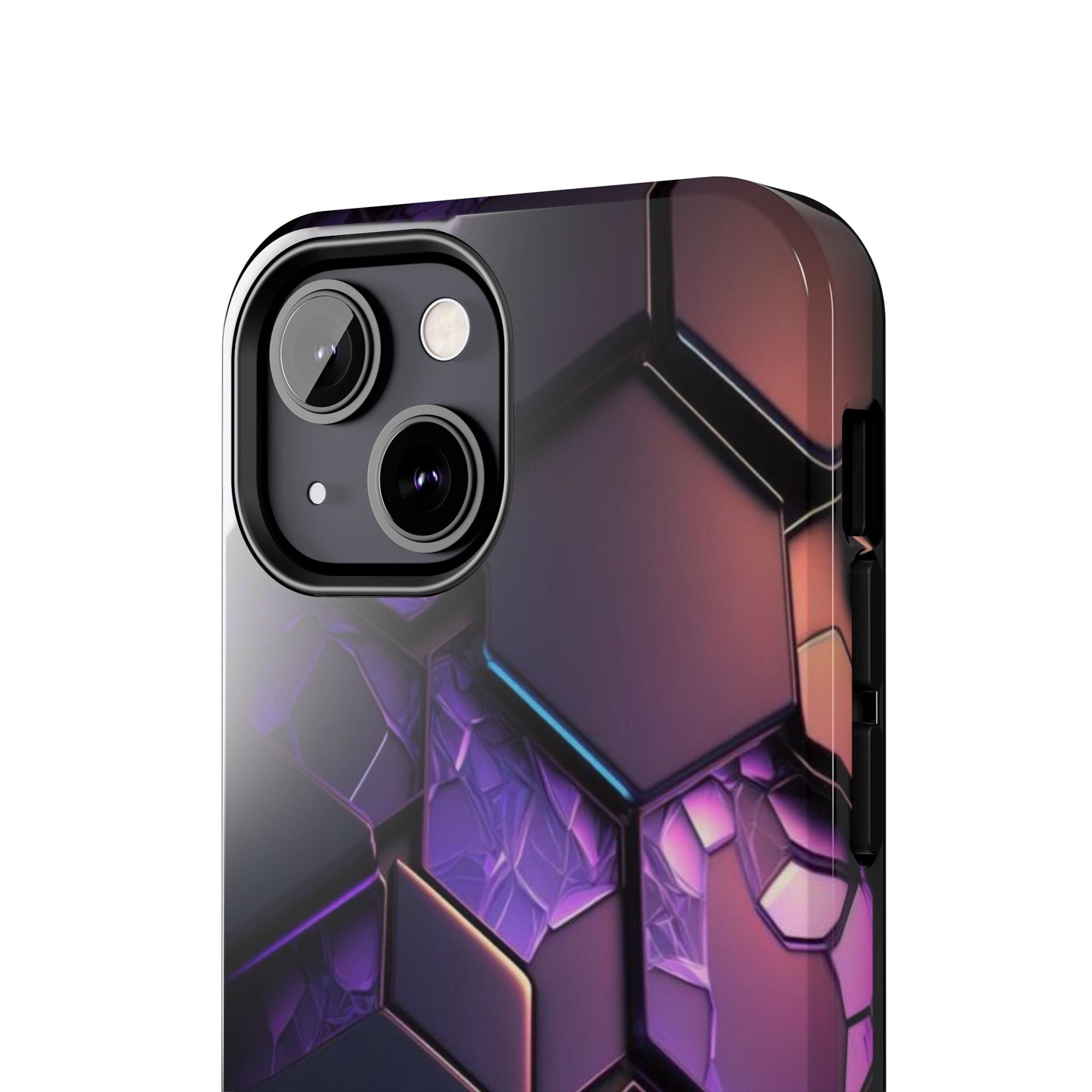Hexagonal Tough Phone Case - Vibrant Protective Design for Tech Enthusiasts