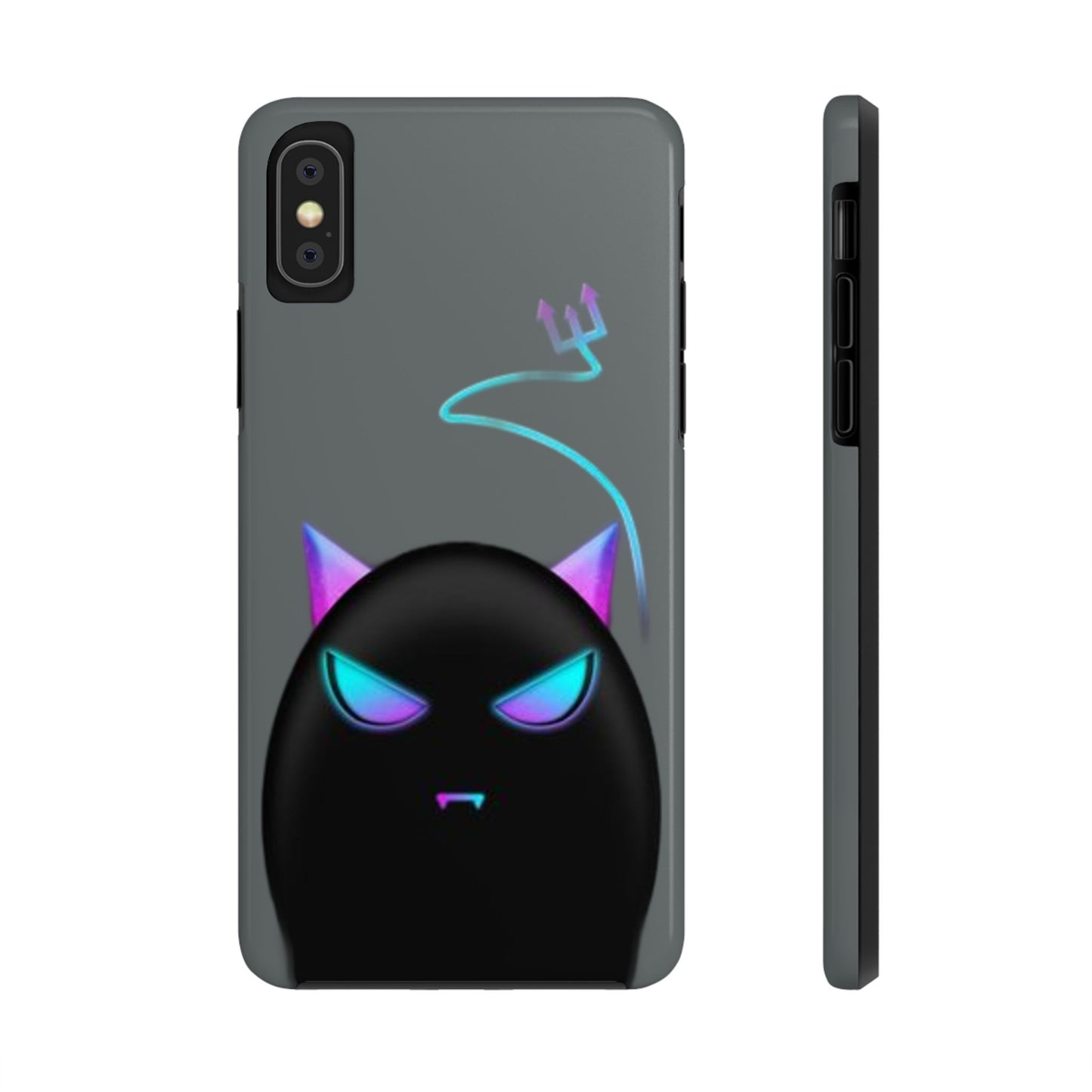 Demonic Cat Tough Phone Case - Cute & Edgy Phone Protection for Cat Lovers