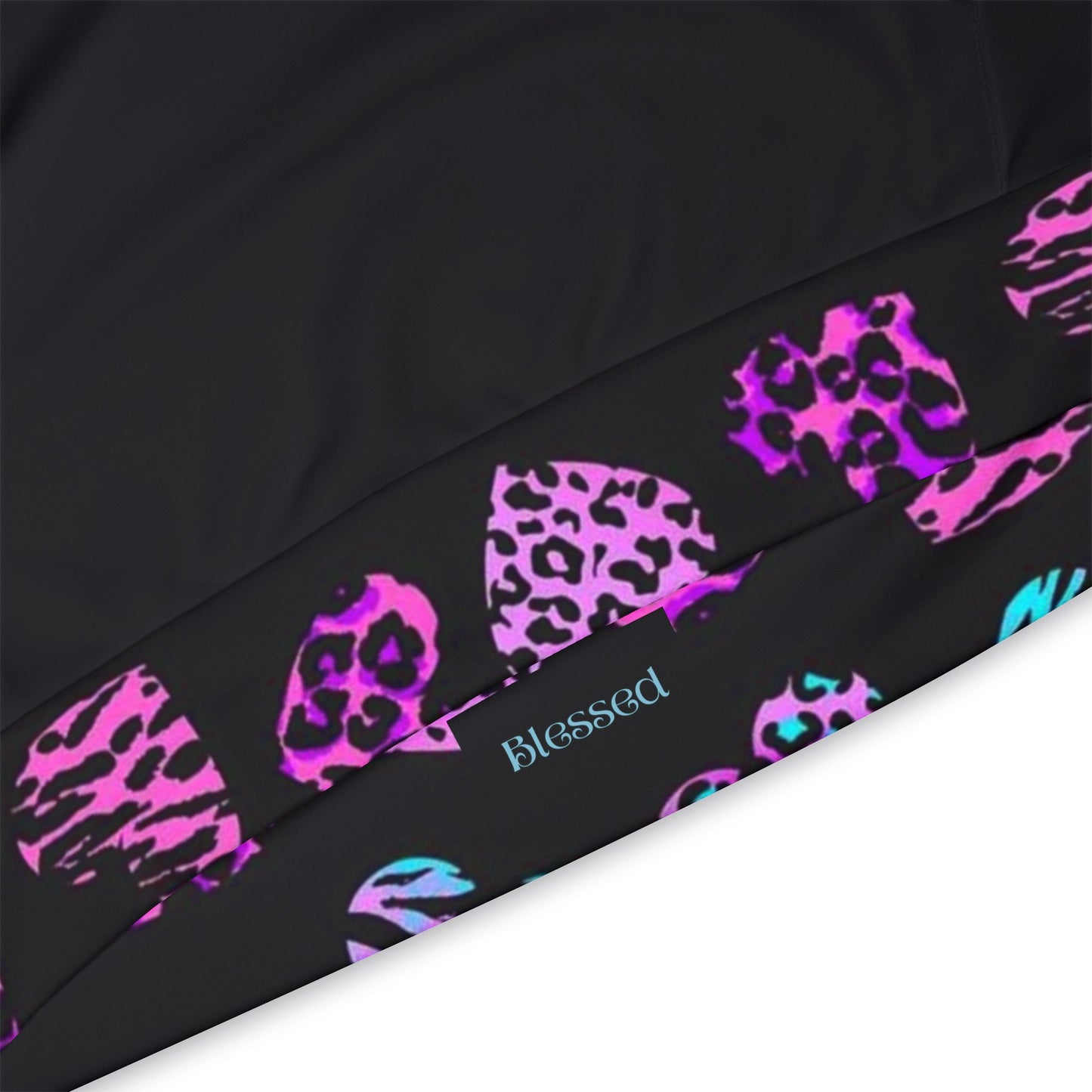 "Blessed Women’s Hoodie – Pink & Black Leopard Print Sweatshirt | Faith-Inspired Fashion"