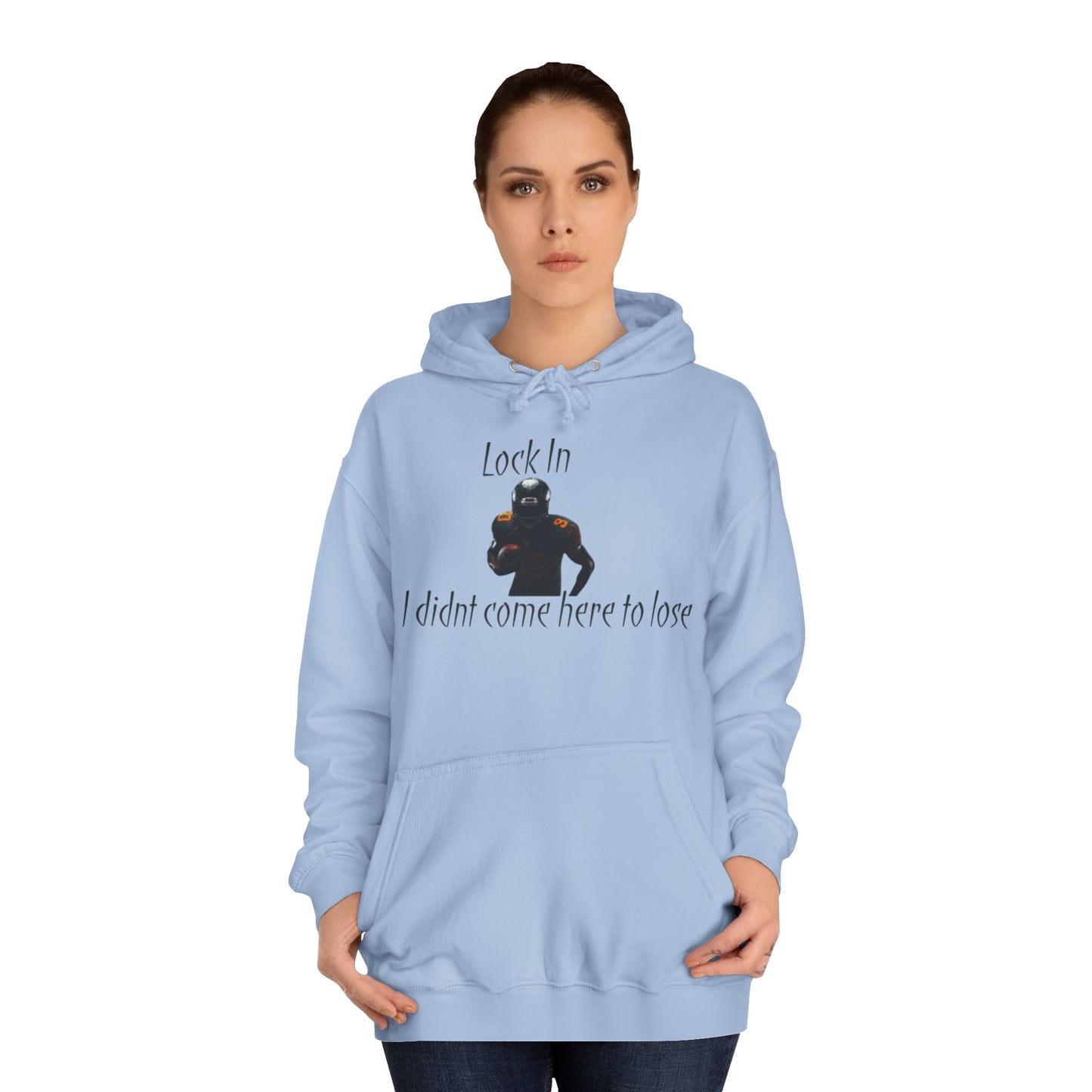 Glacier White Men’s NFL Hoodie – "Lock In" Football Edition Sweatshirt with Drawstrings & Kangaroo Pocket