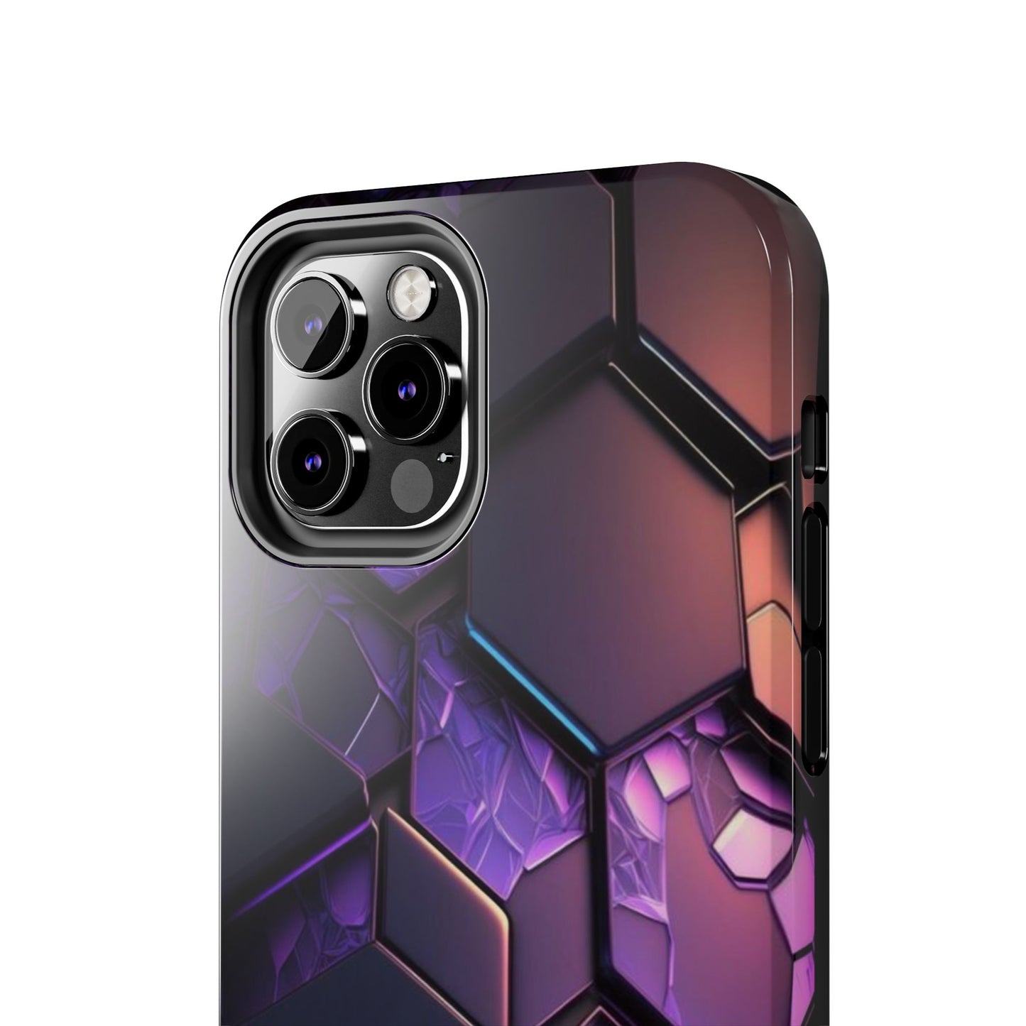 Hexagonal Tough Phone Case - Vibrant Protective Design for Tech Enthusiasts