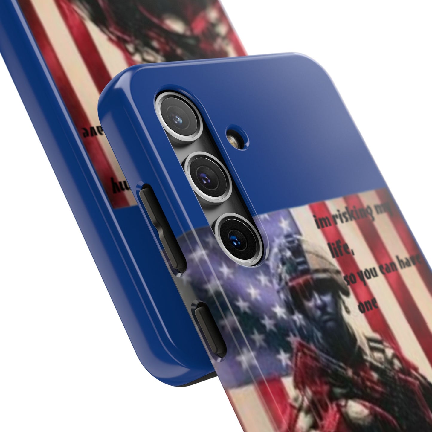 Patriotic Tough Phone Case - 'I'm Risking My Life' Design