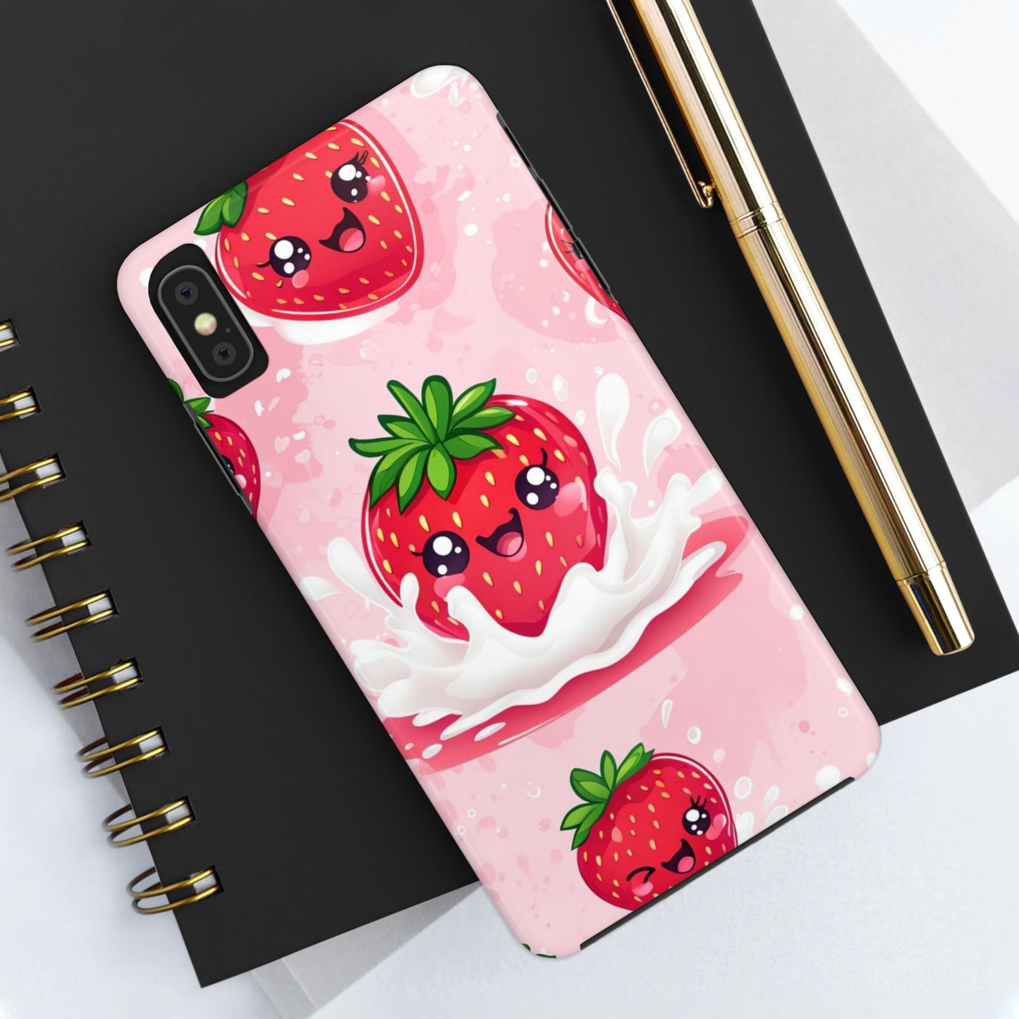 Kawaii Strawberry Tough Phone Case - Cute & Durable Protection