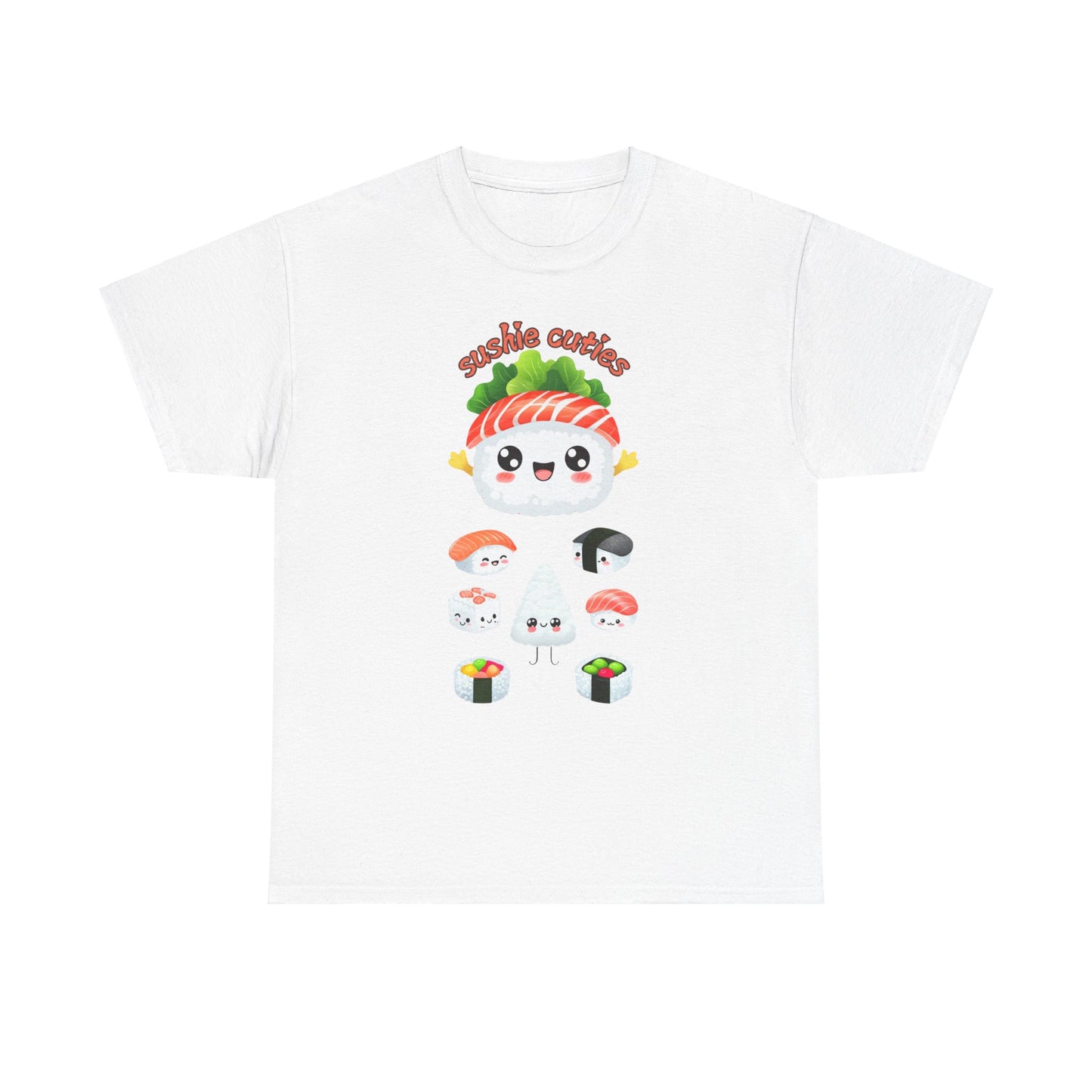 Sushi Cuties Unisex Heavy Cotton Tee - Cute Sushi Graphic Tee for Food Lovers