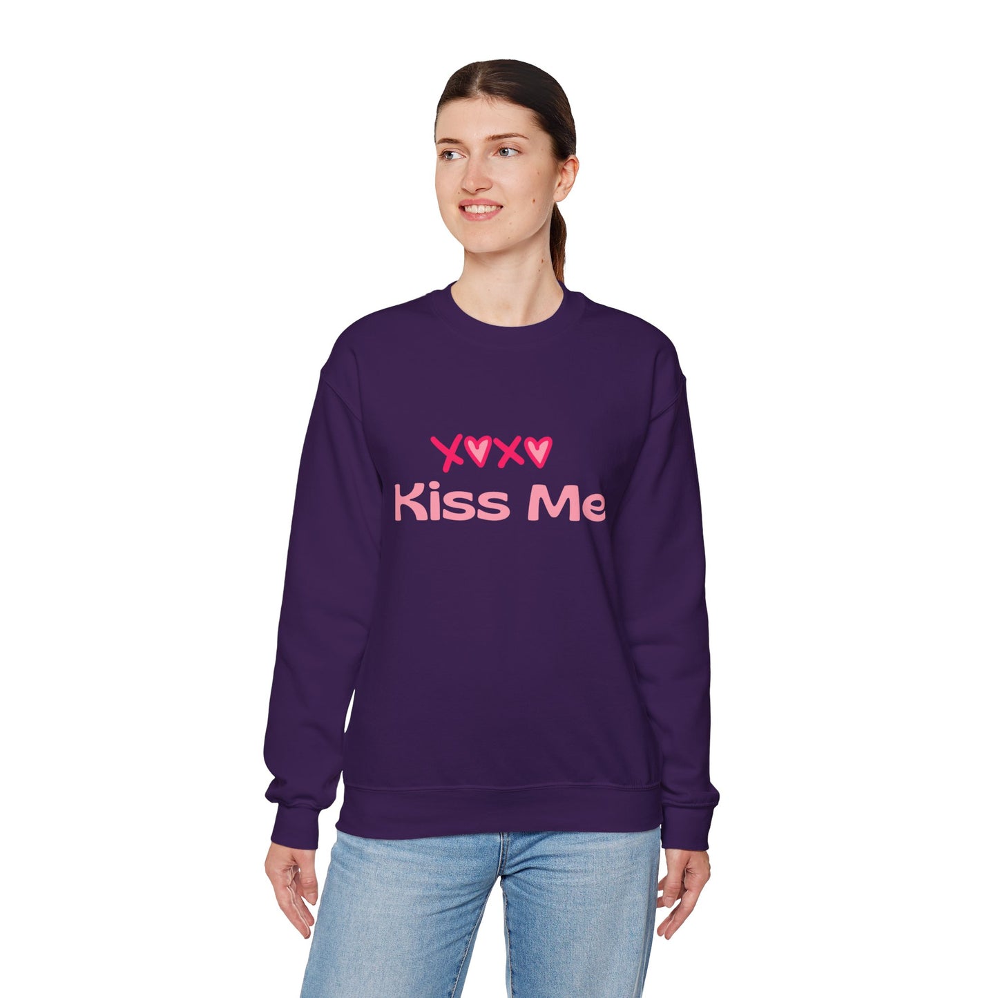 Kiss Me Heavy Blend Sweatshirt – Cute Gift for Women | Cozy & Romantic Pullover