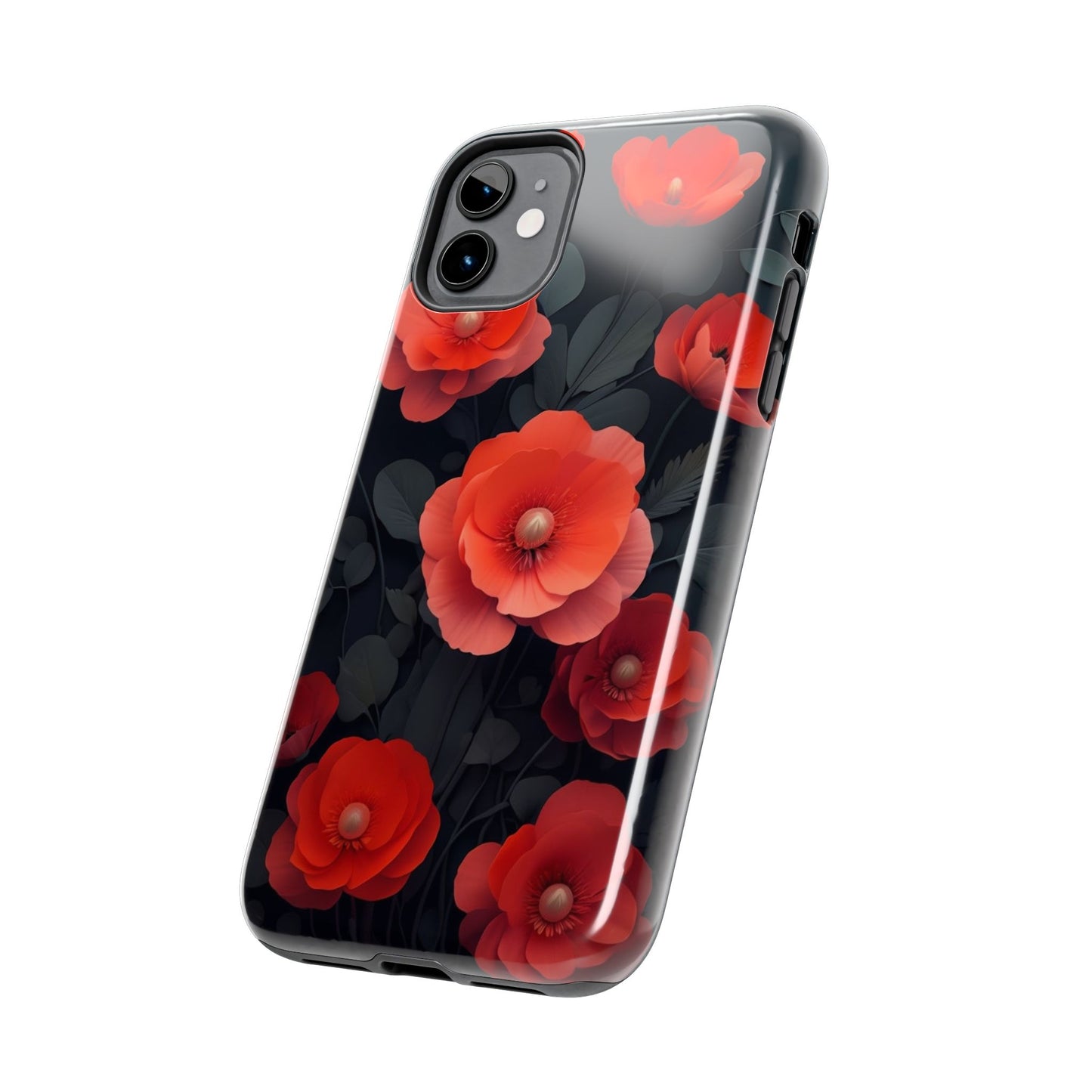 Vibrant Floral Tough Phone Case - Durable Protection with Gorgeous Red Poppies for iPhones & Androids πΊπ±