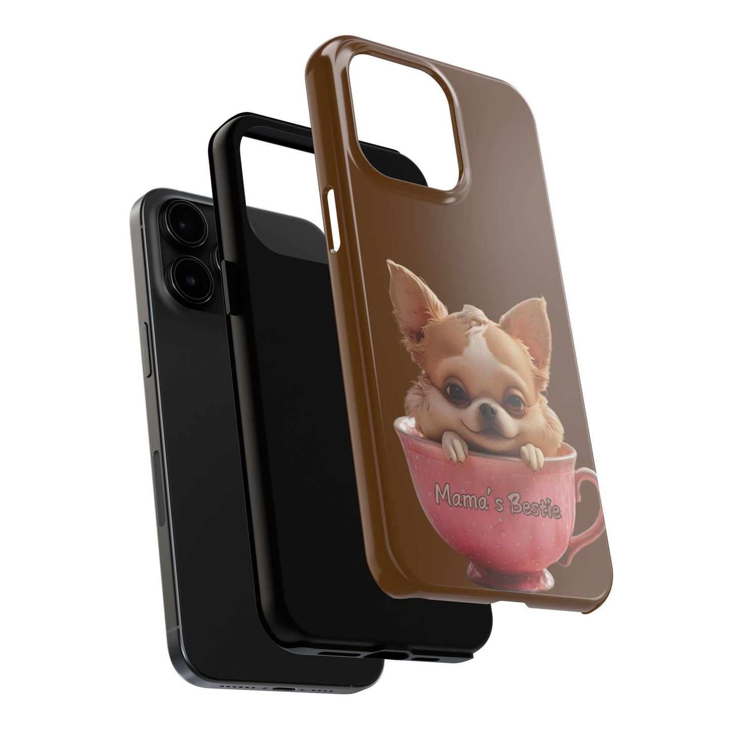 Cute Chihuahua Tough Phone Case - 'Mama's Bestie' Design