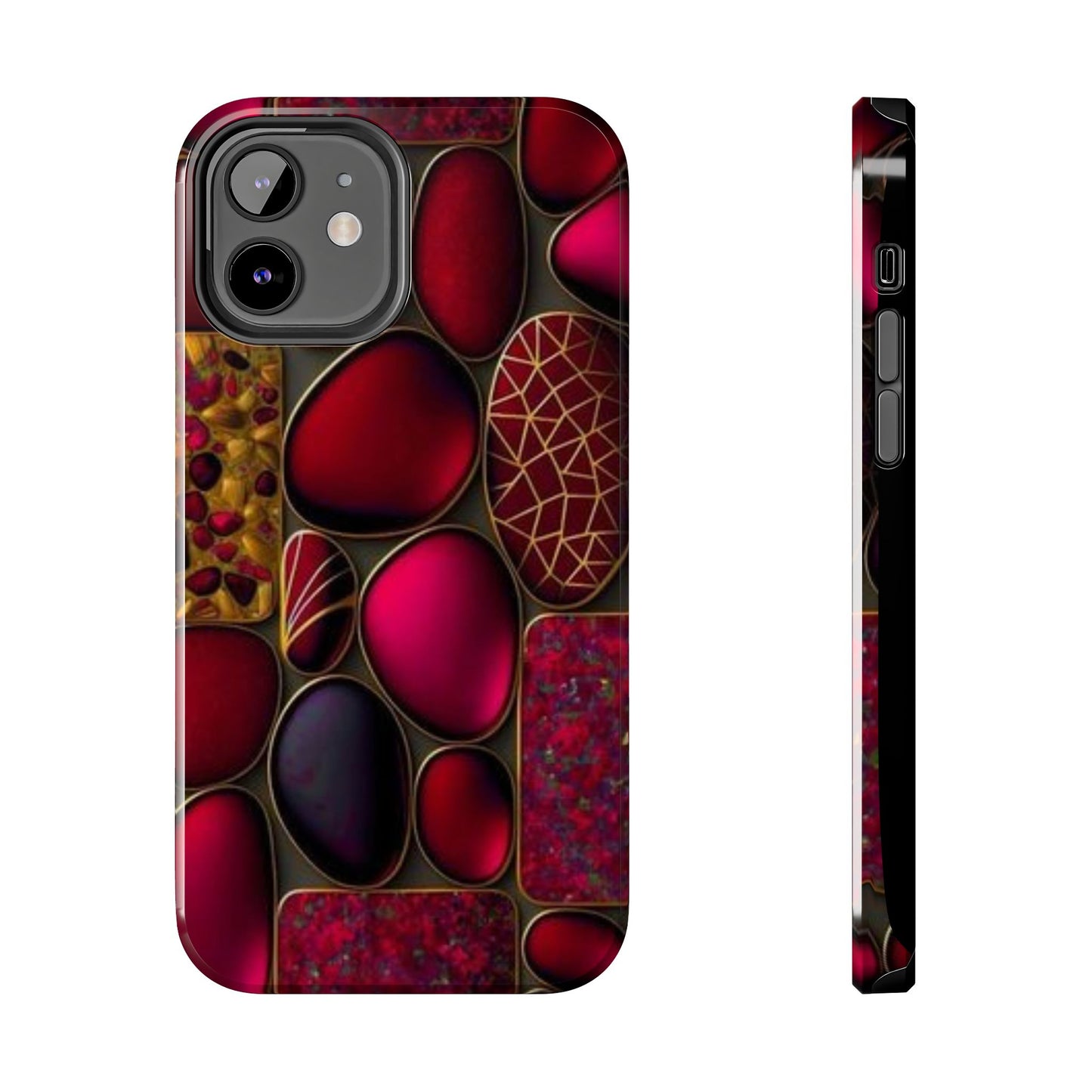 🔴 Tough Phone Cases – Red Stones Design for iPhone & Android – Durable Protection & Stylish Look