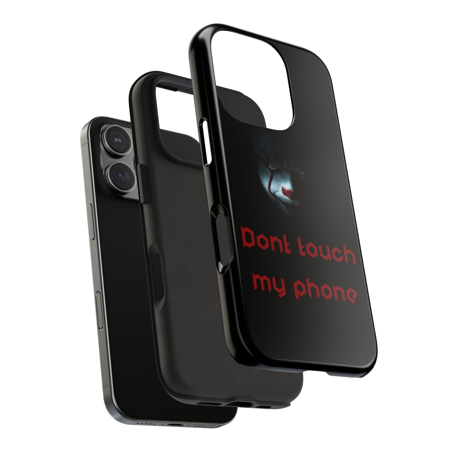 🤡 Creepy Clown Tough Phone Case – "Don’t Touch My Phone" Design for iPhone & Android