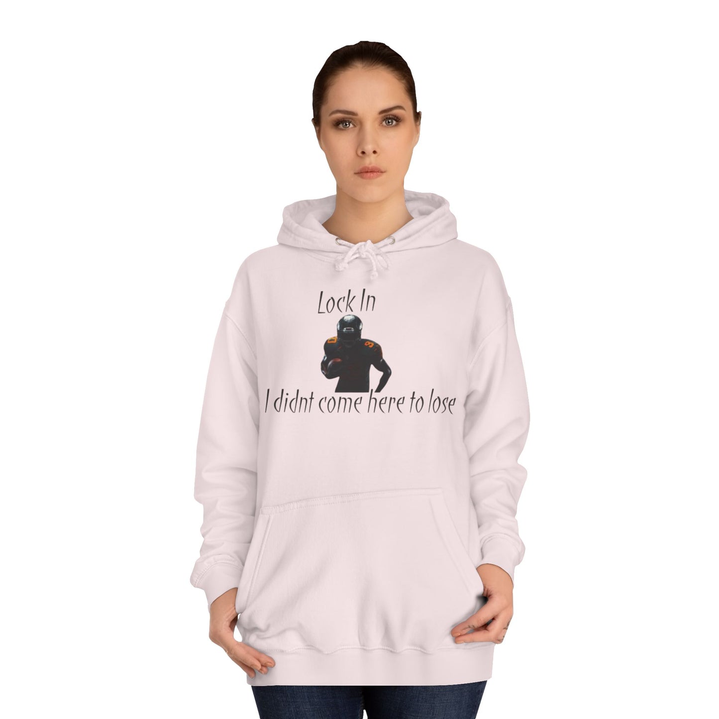 Glacier White Men’s NFL Hoodie – "Lock In" Football Edition Sweatshirt with Drawstrings & Kangaroo Pocket