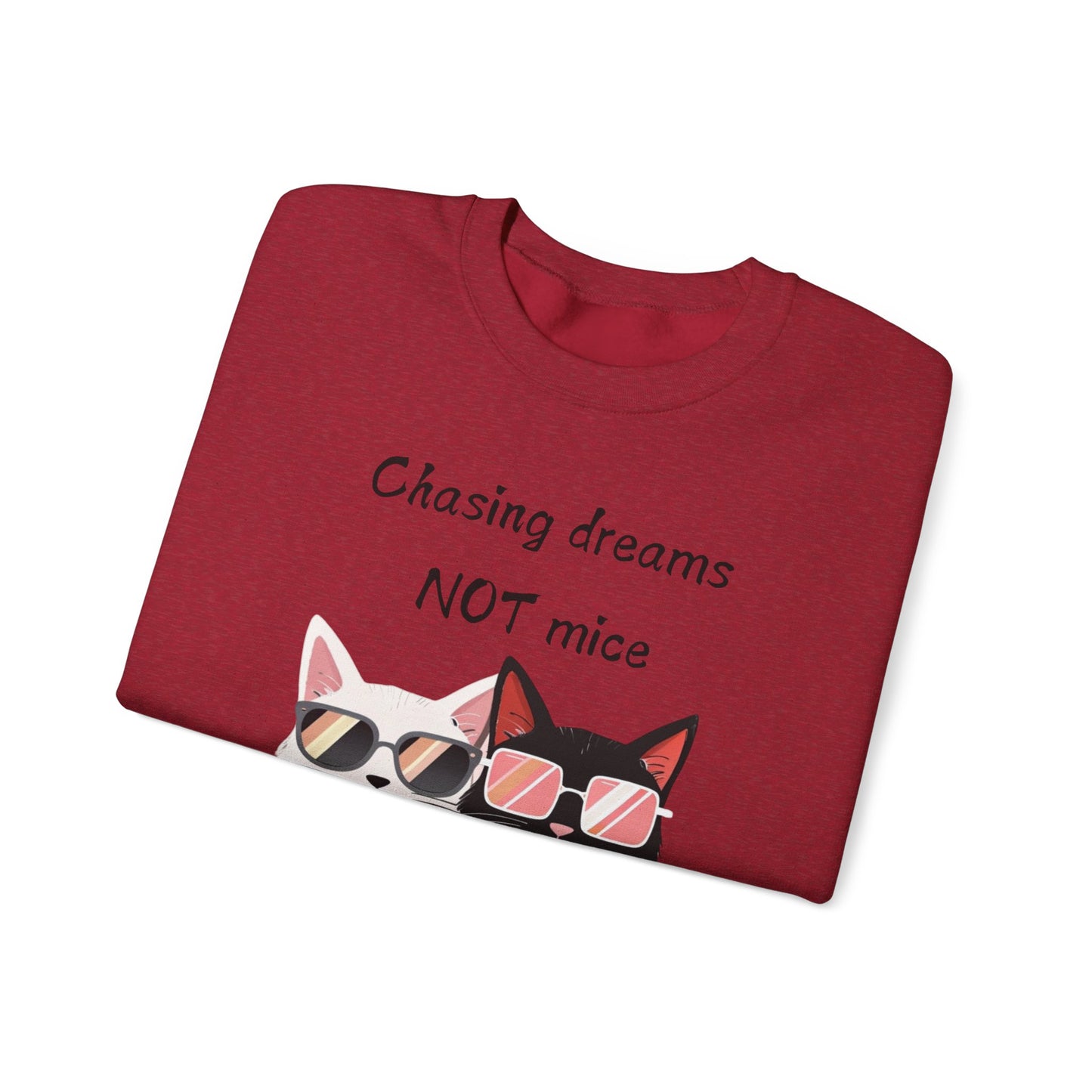 Dusty Lilac Chasing Dreams Cat-Lover Sweater for Men & Women – Whiskered Motivation Style
