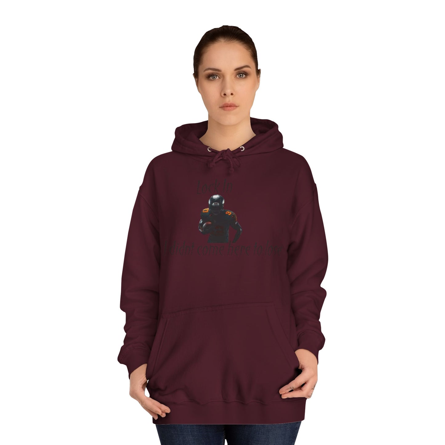Glacier White Men’s NFL Hoodie – "Lock In" Football Edition Sweatshirt with Drawstrings & Kangaroo Pocket