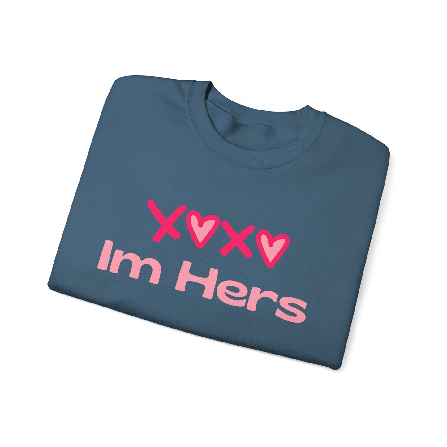 "XOXO ‘I’m His’ Crewneck Sweatshirt – Romantic Unisex Pullover | Cozy Valentine’s Day & Everyday Love Apparel"