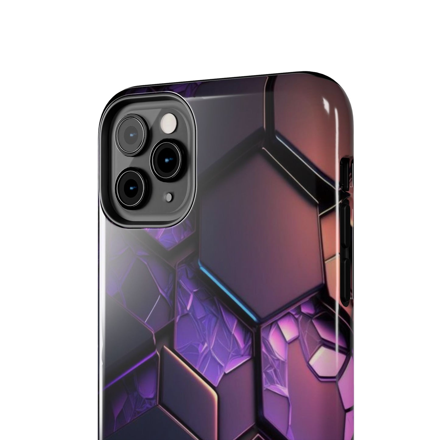 Hexagonal Tough Phone Case - Vibrant Protective Design for Tech Enthusiasts