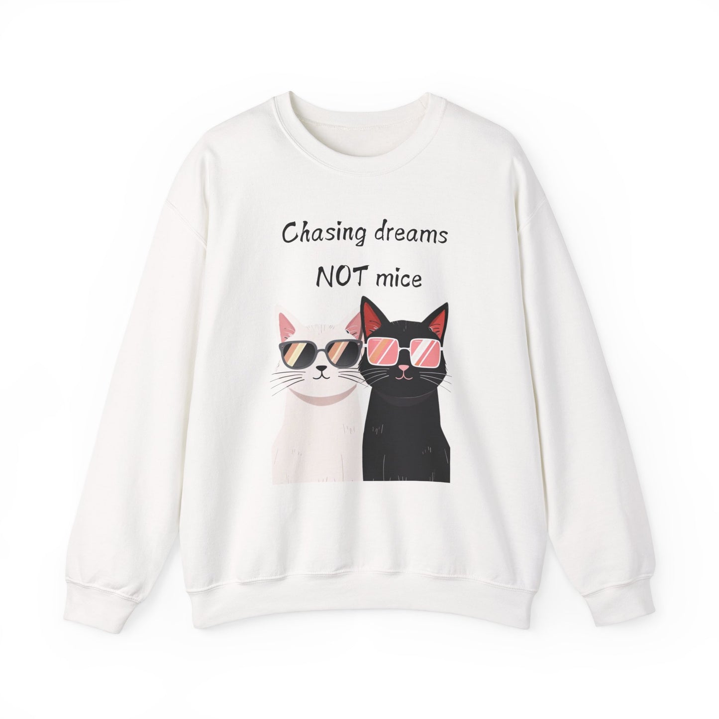 Dusty Lilac Chasing Dreams Cat-Lover Sweater for Men & Women – Whiskered Motivation Style
