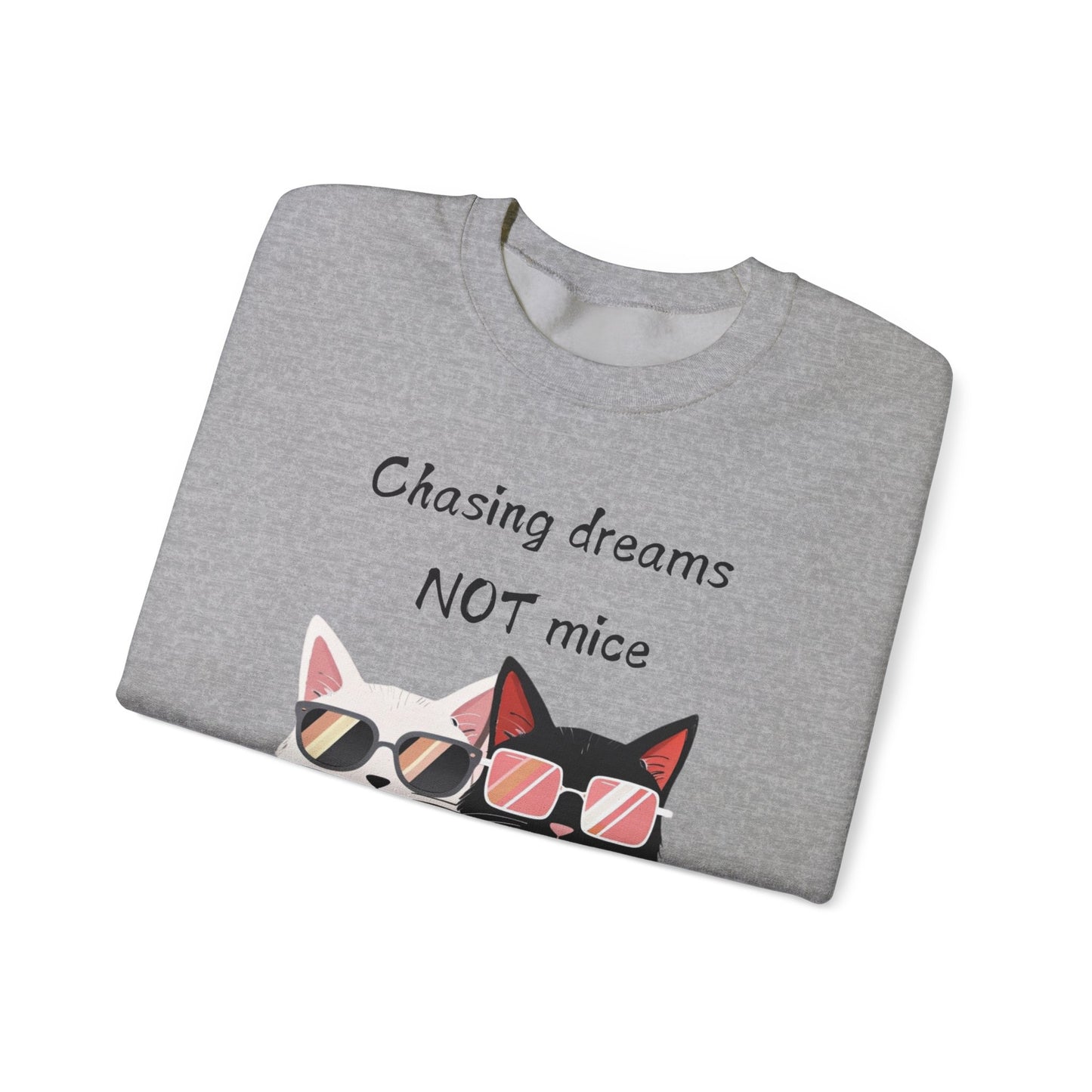 Dusty Lilac Chasing Dreams Cat-Lover Sweater for Men & Women – Whiskered Motivation Style