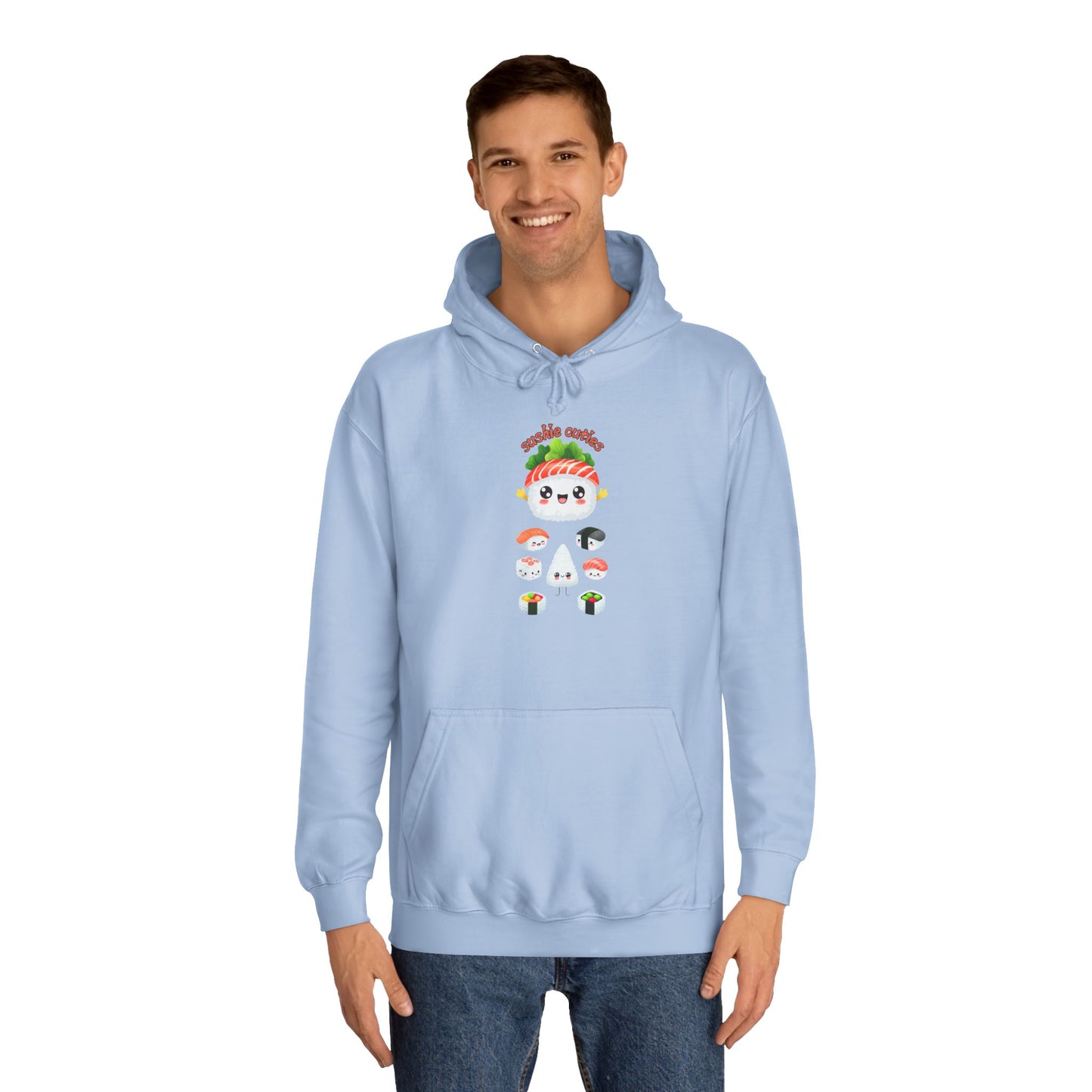 π£ Cute Sushi Characters White Sweater β Cozy & Fun for Men & Women! π£