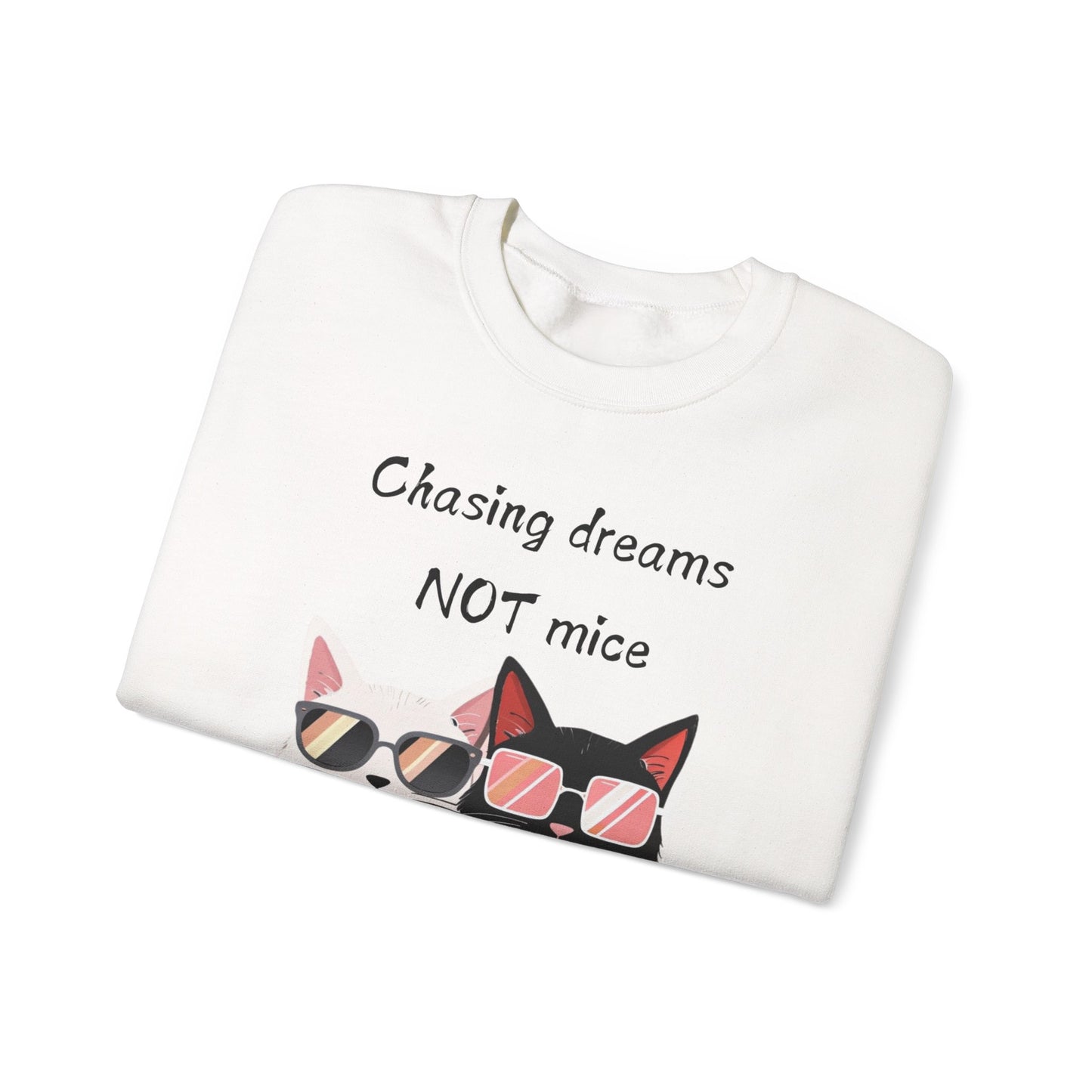 Dusty Lilac Chasing Dreams Cat-Lover Sweater for Men & Women – Whiskered Motivation Style
