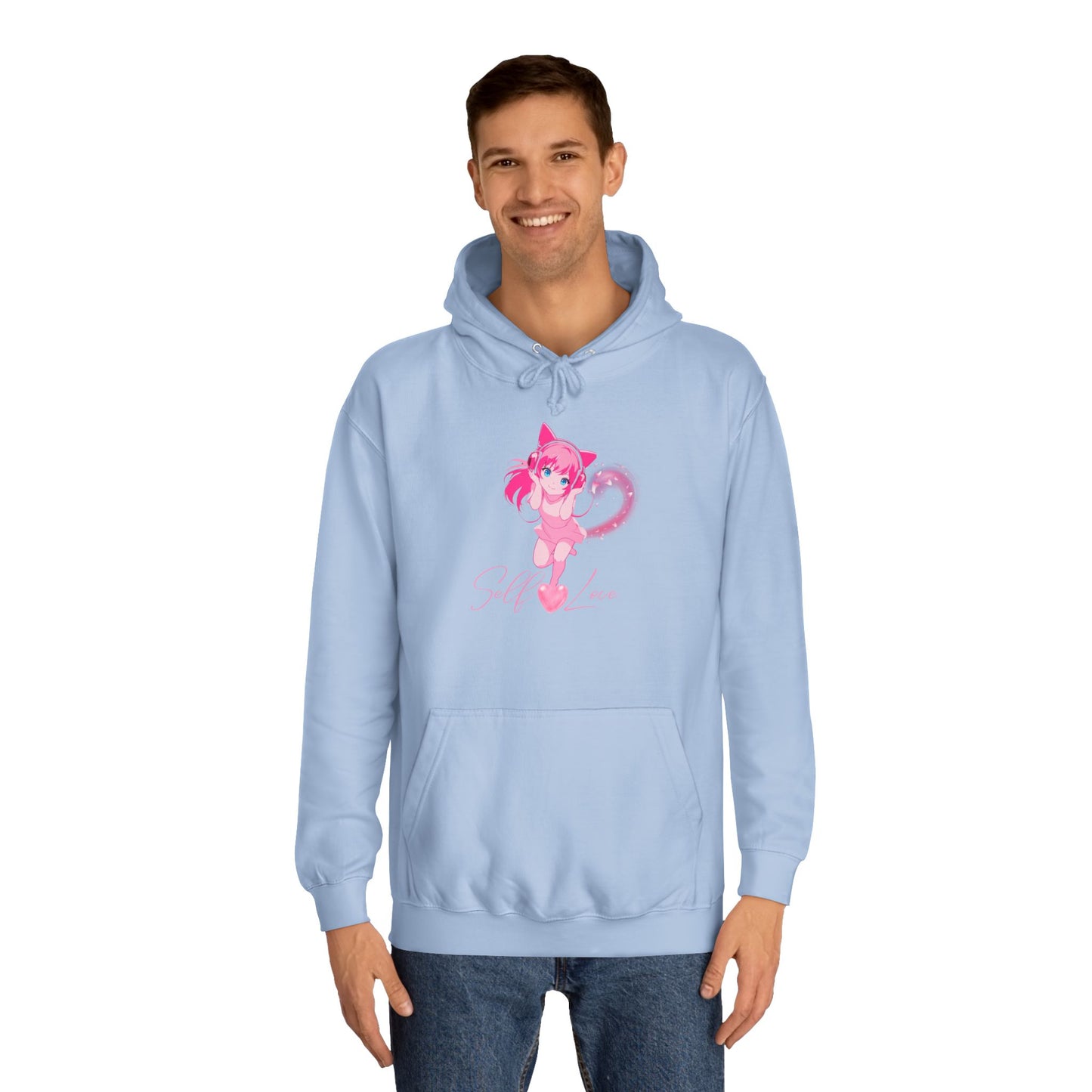 Charcoal Grey Self-Love Sweatshirt – Cute Pink Anime Aesthetic Pullover
