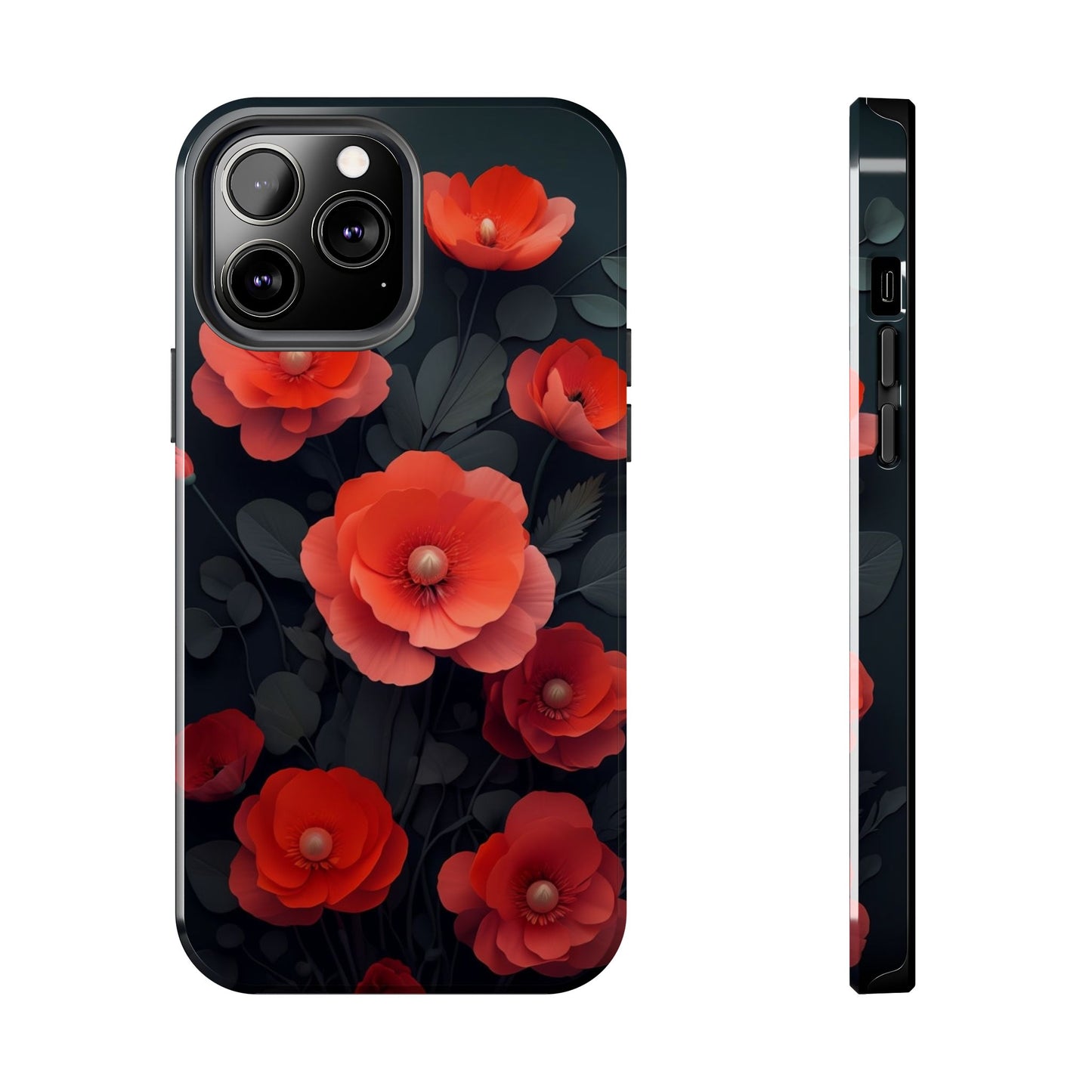 Vibrant Floral Tough Phone Case - Durable Protection with Gorgeous Red Poppies for iPhones & Androids πΊπ±