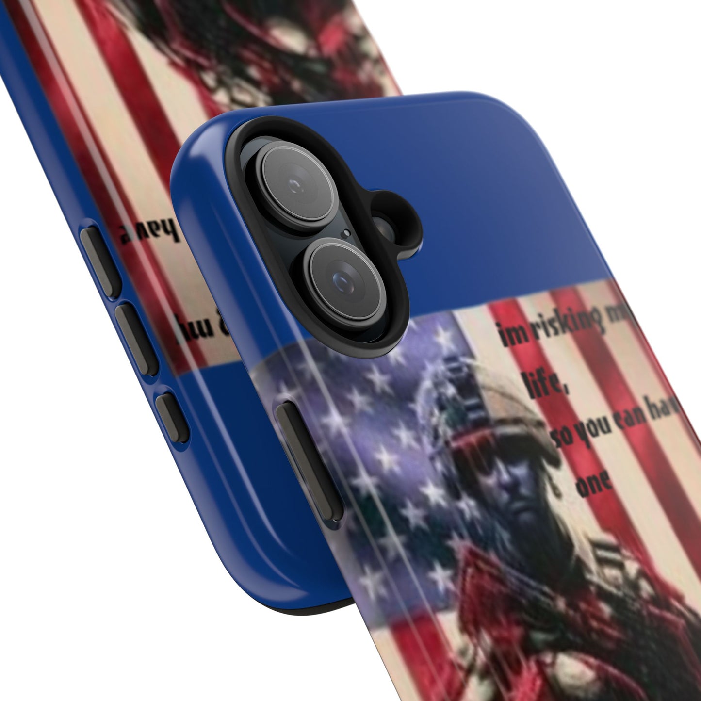 Patriotic Tough Phone Case - 'I'm Risking My Life' Design