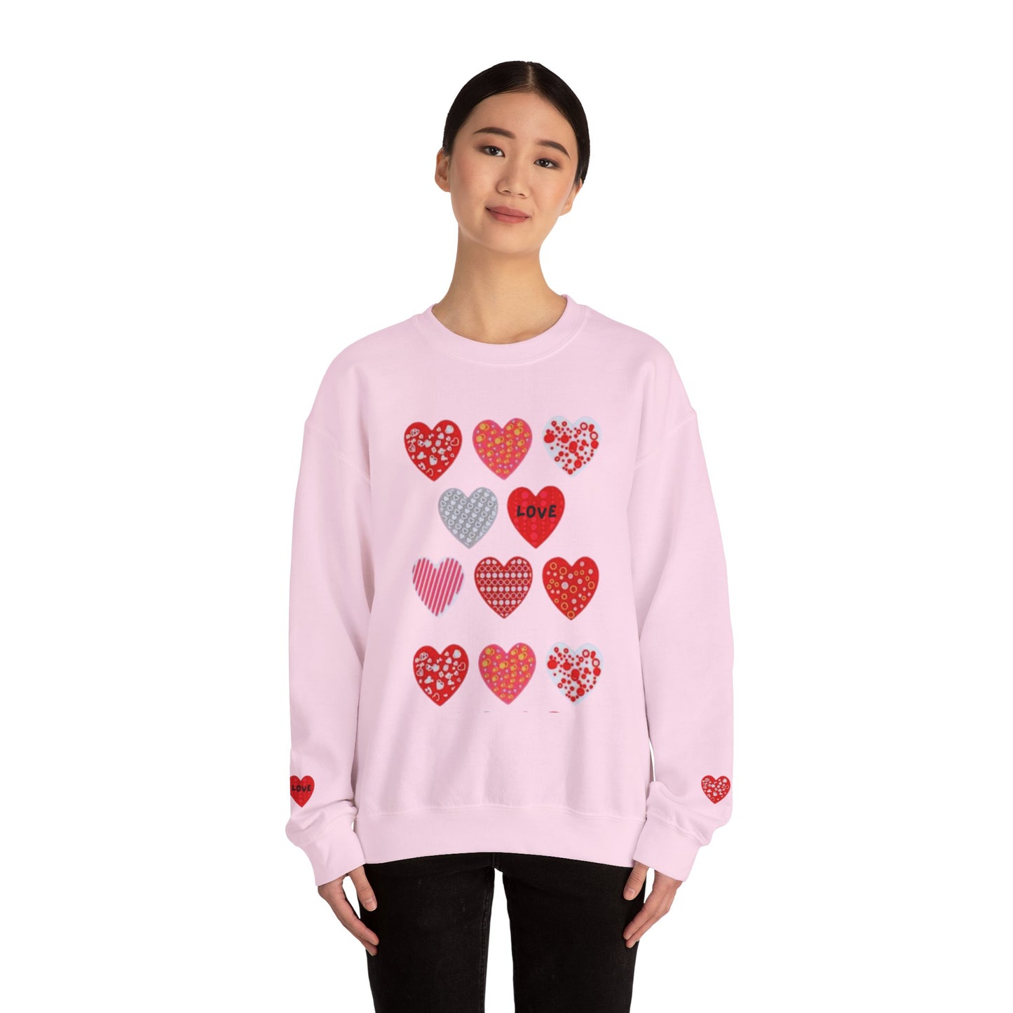 Ivory Cloud White Sweatshirt for Women – Love Hearts Cozy Everyday Sweater