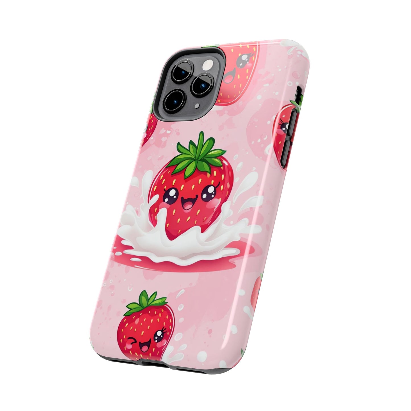 Kawaii Strawberry Tough Phone Case - Cute & Durable Protection