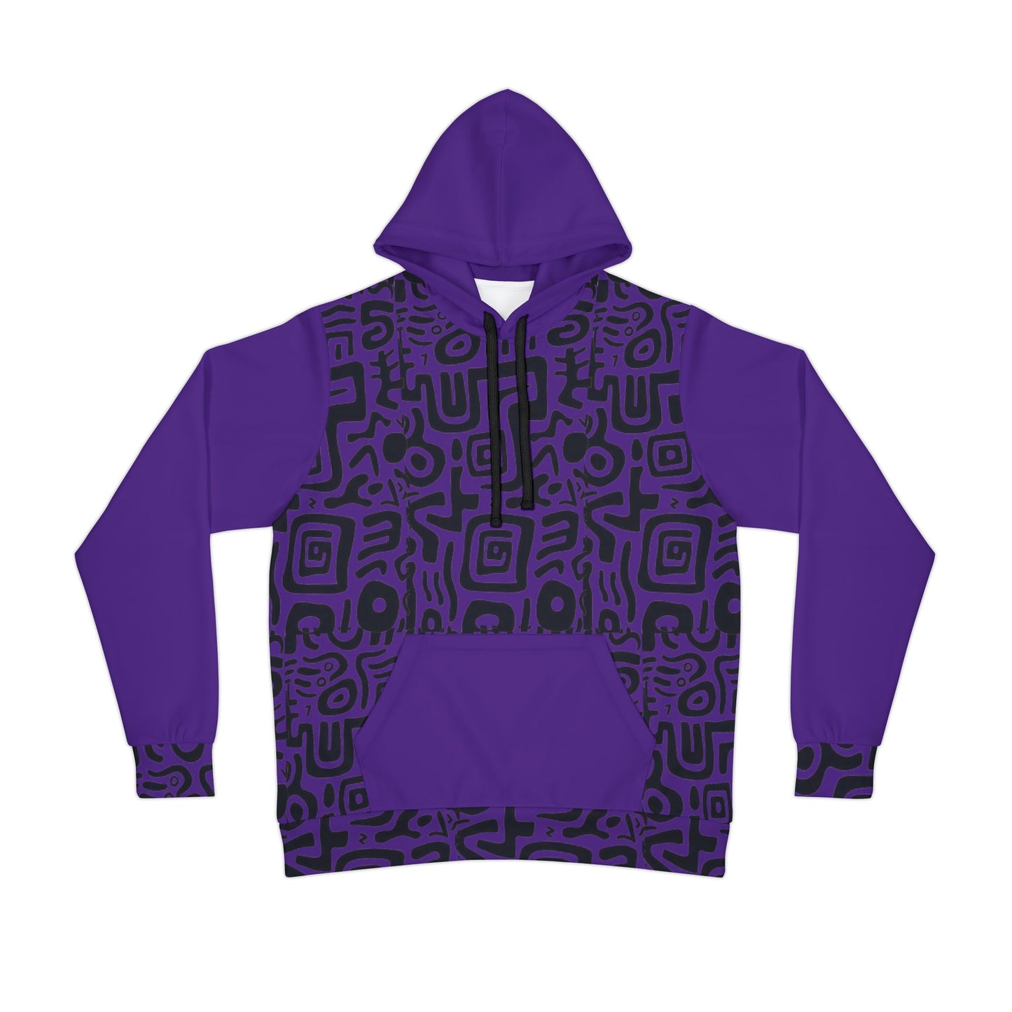 🔥 Bold Purple & Black Tribal Pattern Hoodie – Edgy Streetwear Meets Comfort (2025)